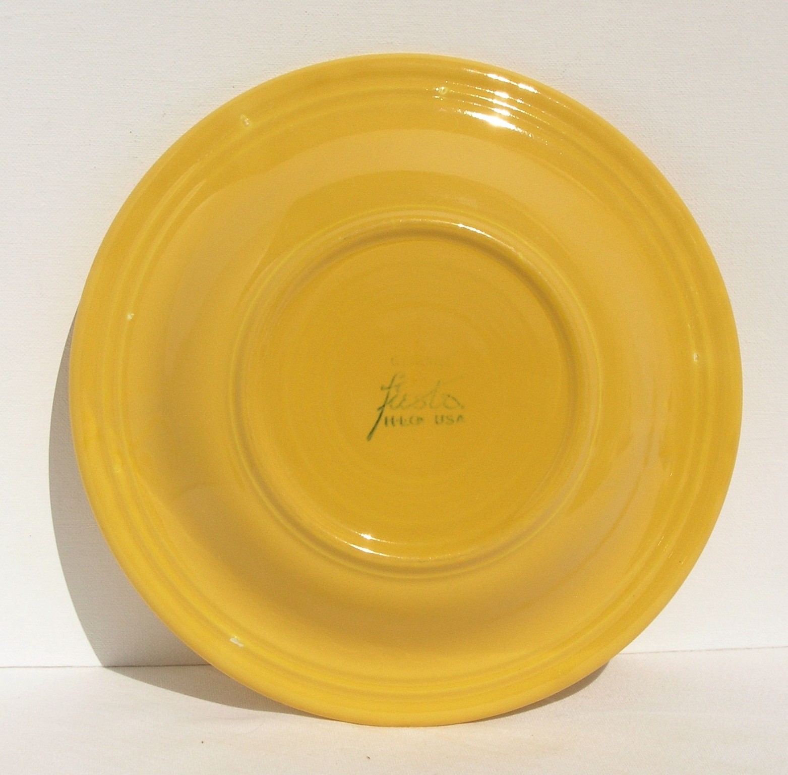 Vintage Fiesta Yellow & Cobalt Blue Deep Plates (3) Original Colors