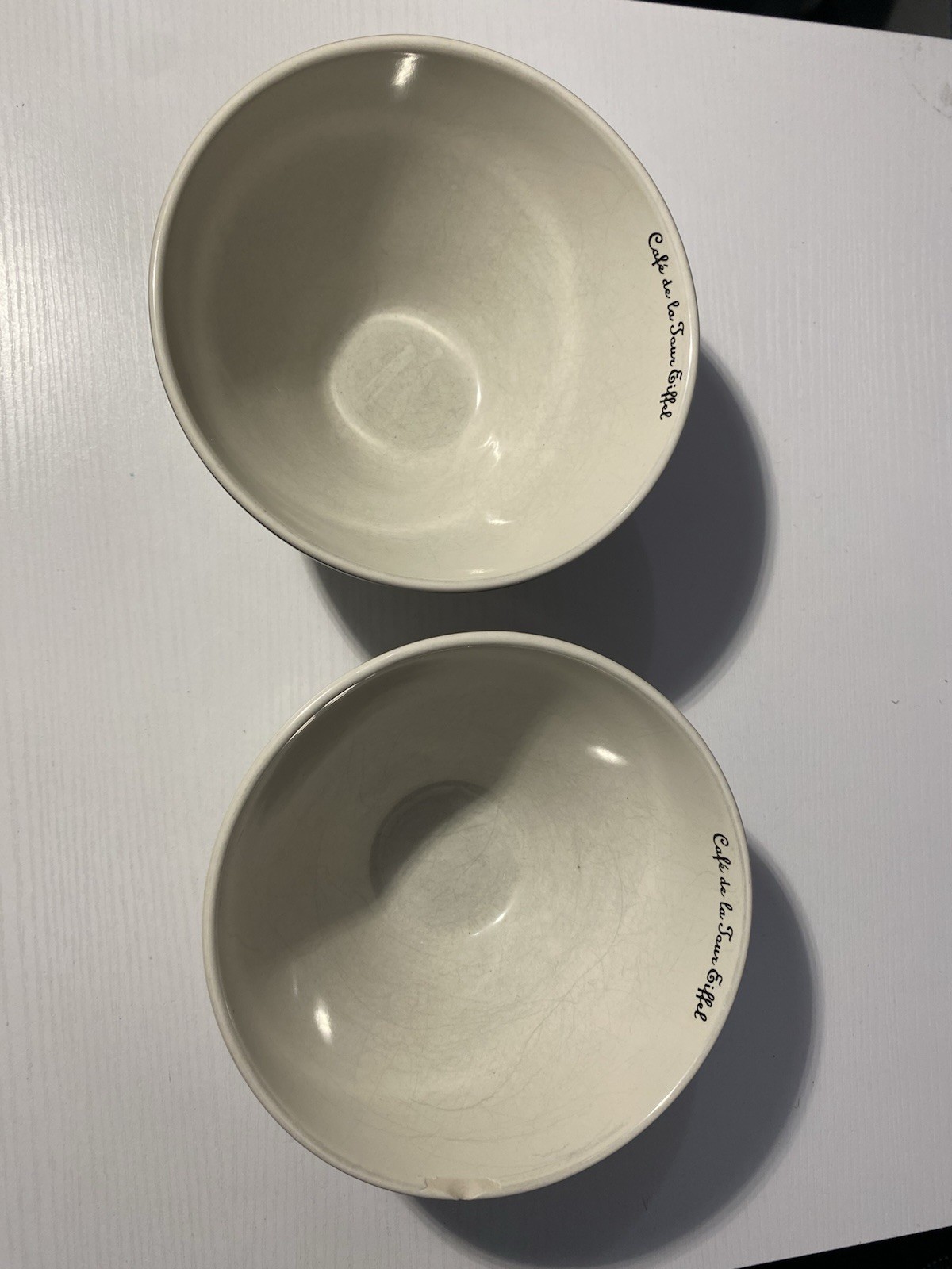 Kiss That Frog Set of 2 Ceramic Bowls Café de la Tour Eiffel 5in Thailand