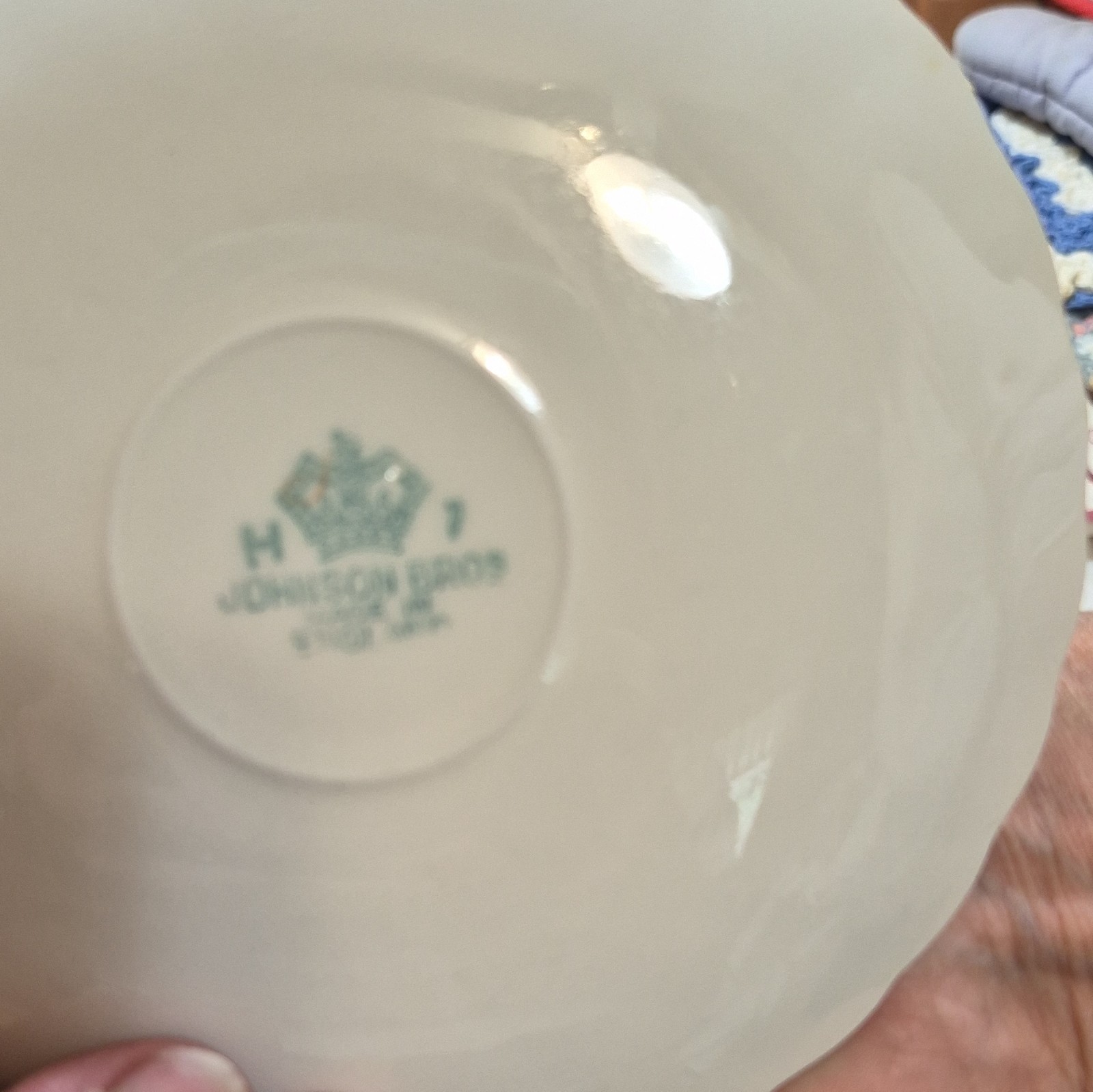 Johnson Bros Cup & Saucer Set White Pink Green Floral Ceramic Printed Backstamp