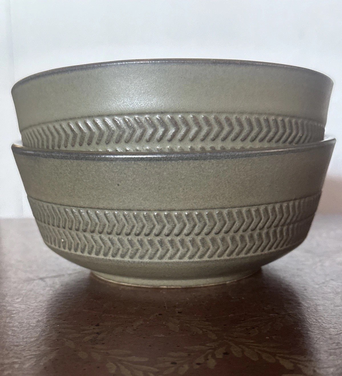 Set of 2 DENBY CAMELOT Dark Green Fruit Dessert Cereal Bowls England VTG