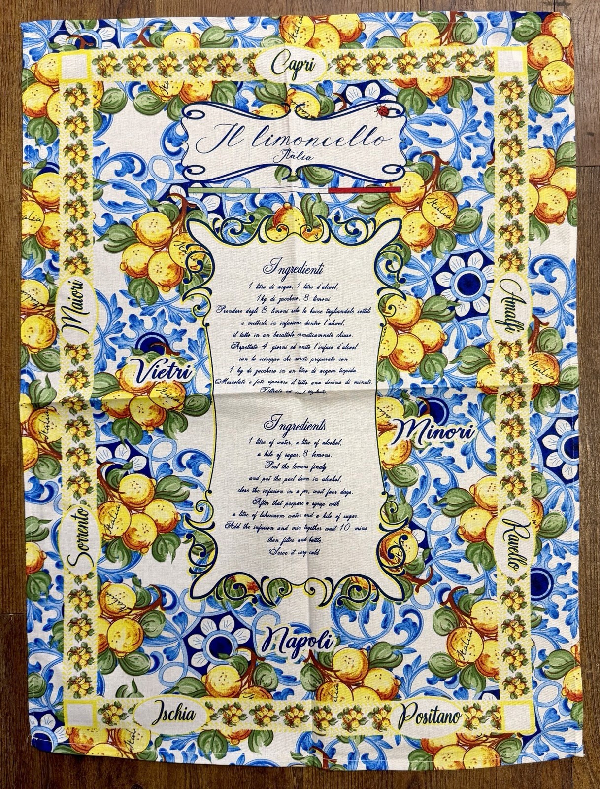 Tea Towel Of Italy 🍋 Limoncello 🍋 100% Pure Cotton 23’’ X 35’’