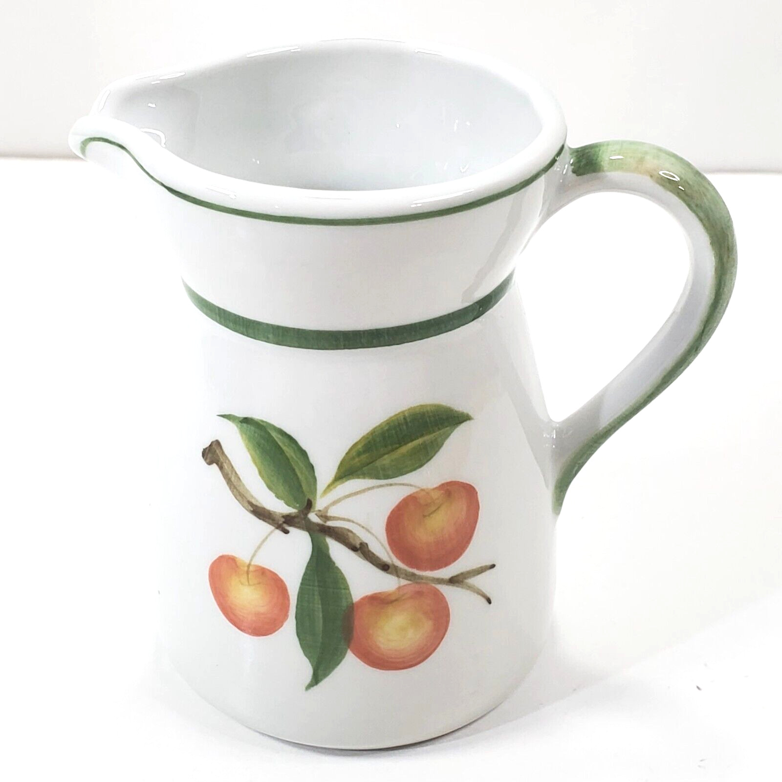 Vintage Andrea By Sadek Hand Painted Creamer With Cherries Fruit and Leaves