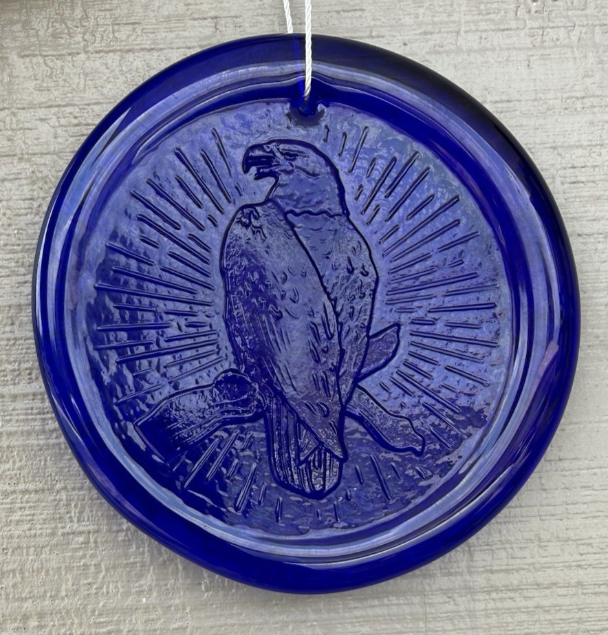 Blenko Glass Suncatcher – American Eagle – Cobalt