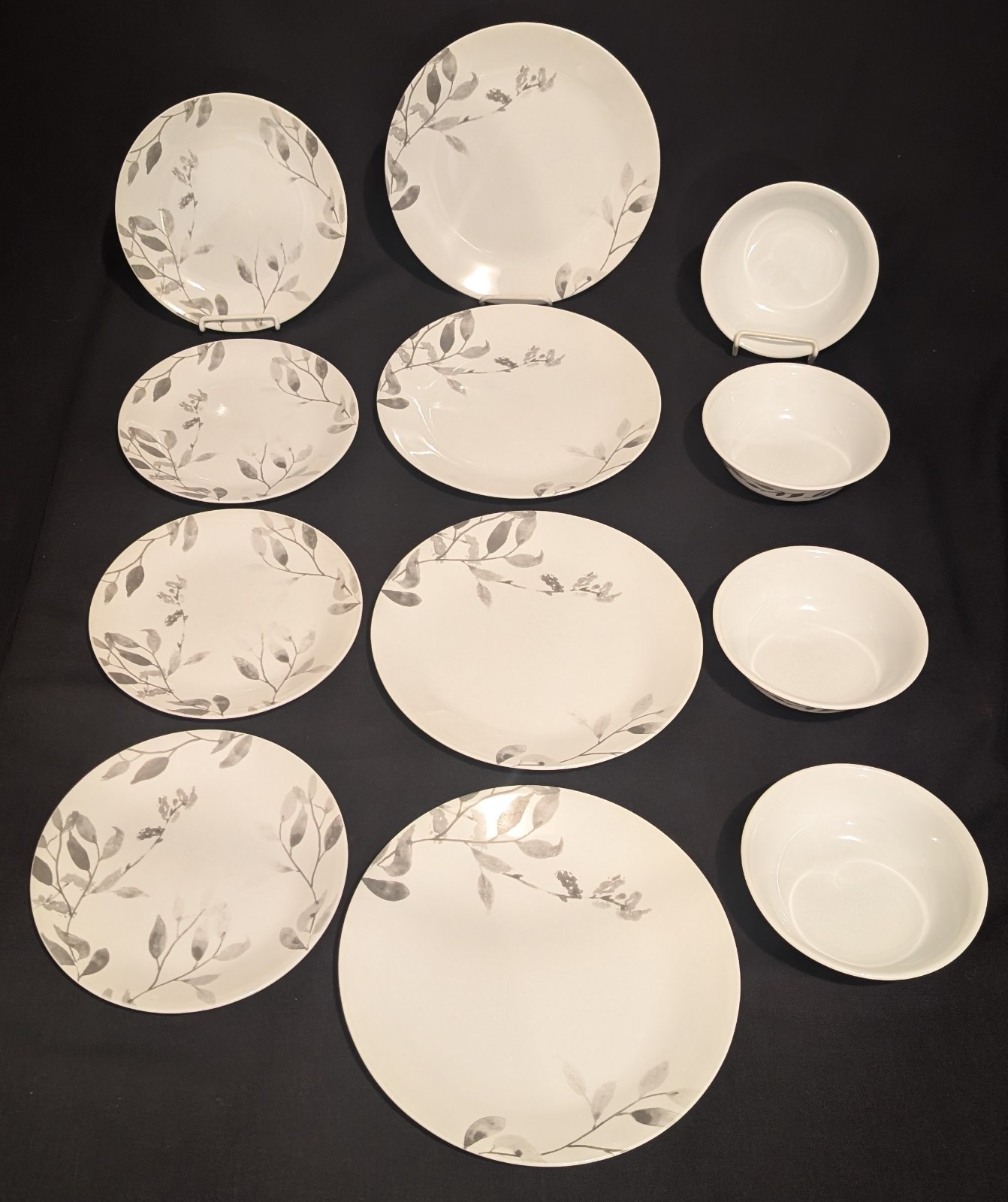 Vtg. 12 Pcs. CORELLE By Corning Boutique Misty Leaves Service For (4) Dinner Set
