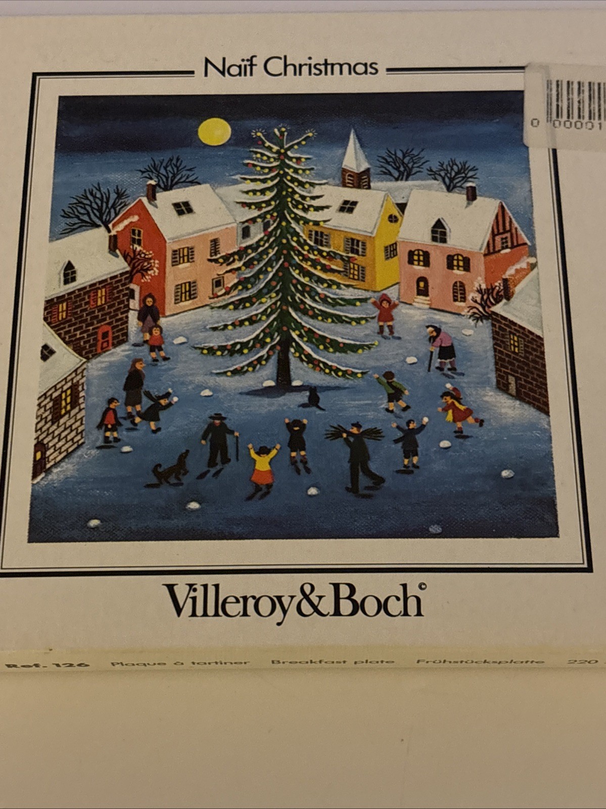 VTG Villeroy & Boch Naif Christmas Porcelain Cheese Board Plate (220 x 145 mm)
