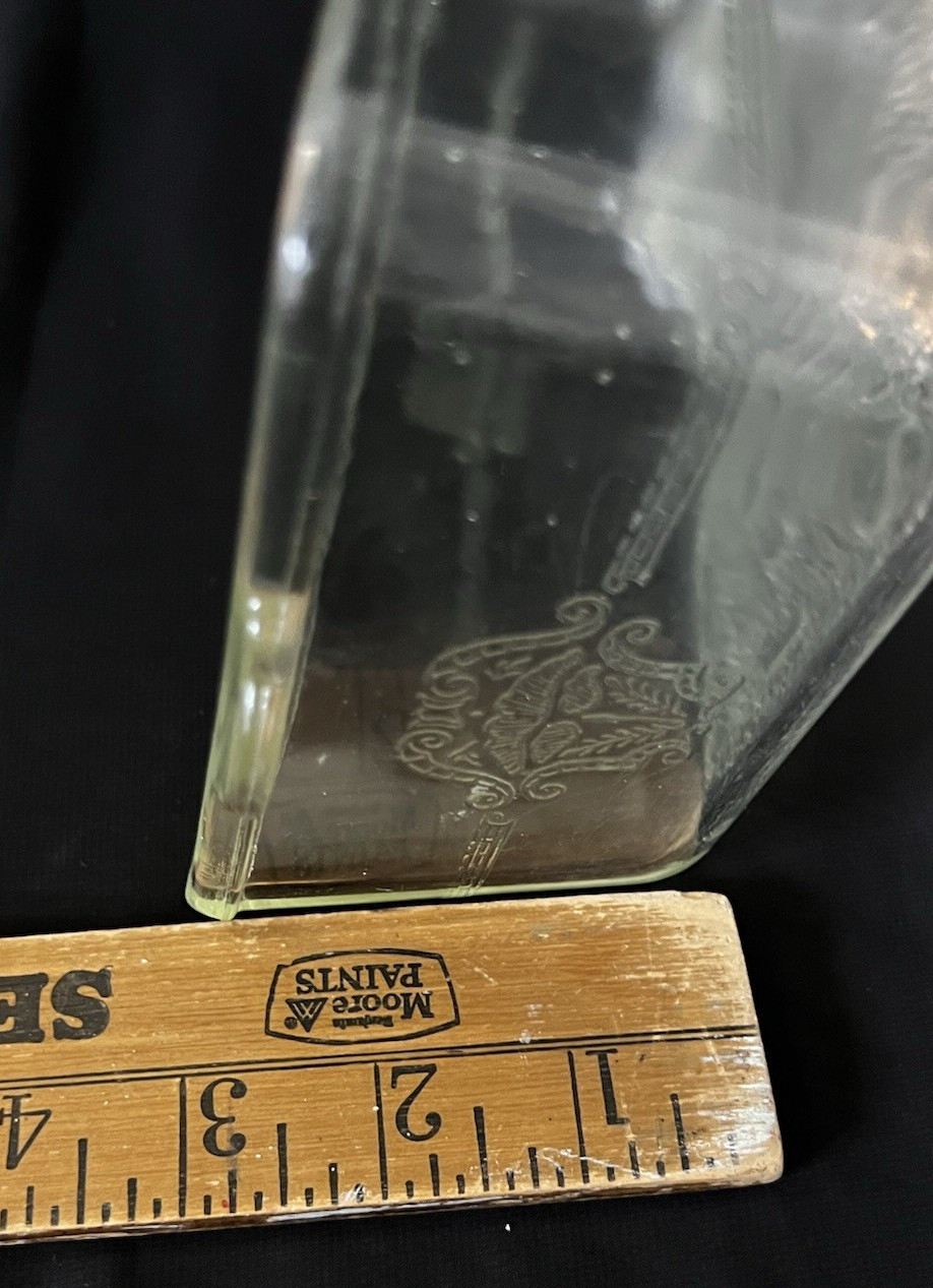 Vintage Glasbake 254 Loaf Pan Clear Glass Baking Dish Art Deco Pattern USA