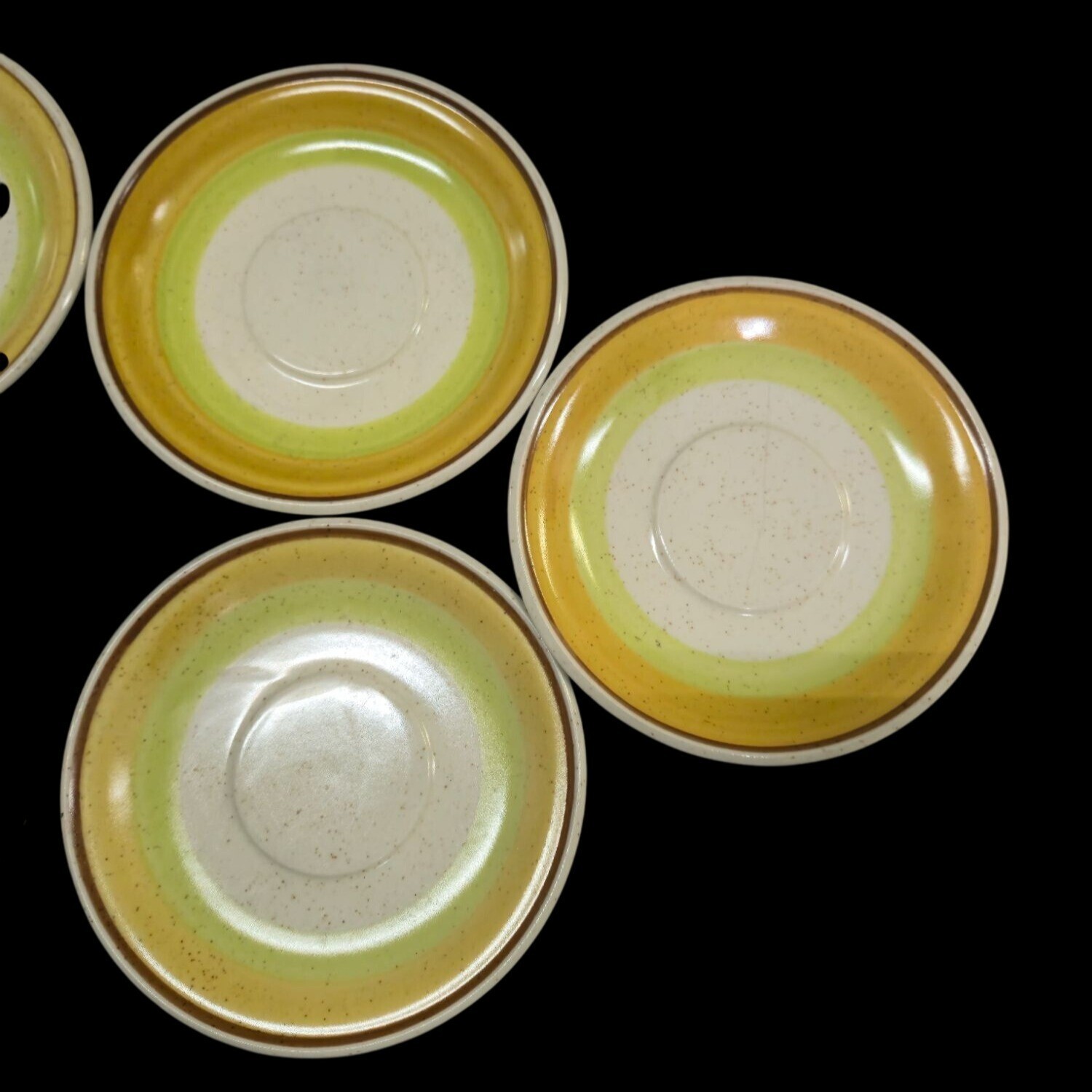 MCM plates Stoneware saucer 1970s Lemon Lime imperial W. Dalton set of 7