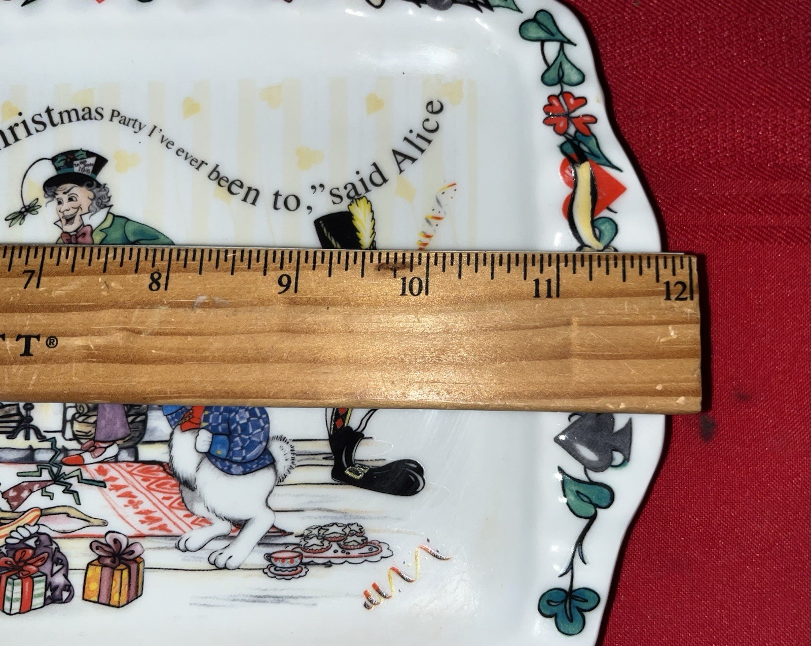 CARDEW ALICE IN WONDERLAND CHRISTMAS TEAPARTY PORCELAIN COOKIE TRAY 12×6 NWOB
