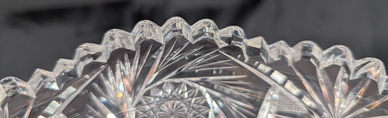 American Brilliant Cut Glass 1876-1916 Compote Stars Pinwheels Fans Zipper Stem