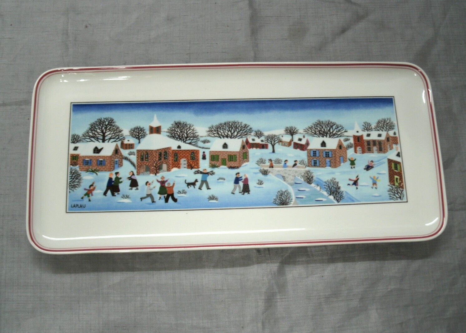 Villeroy & Boch NAIF CHRISTMAS 13-1/2″ Large Sandwich Tray Laplau Luxembourg EC