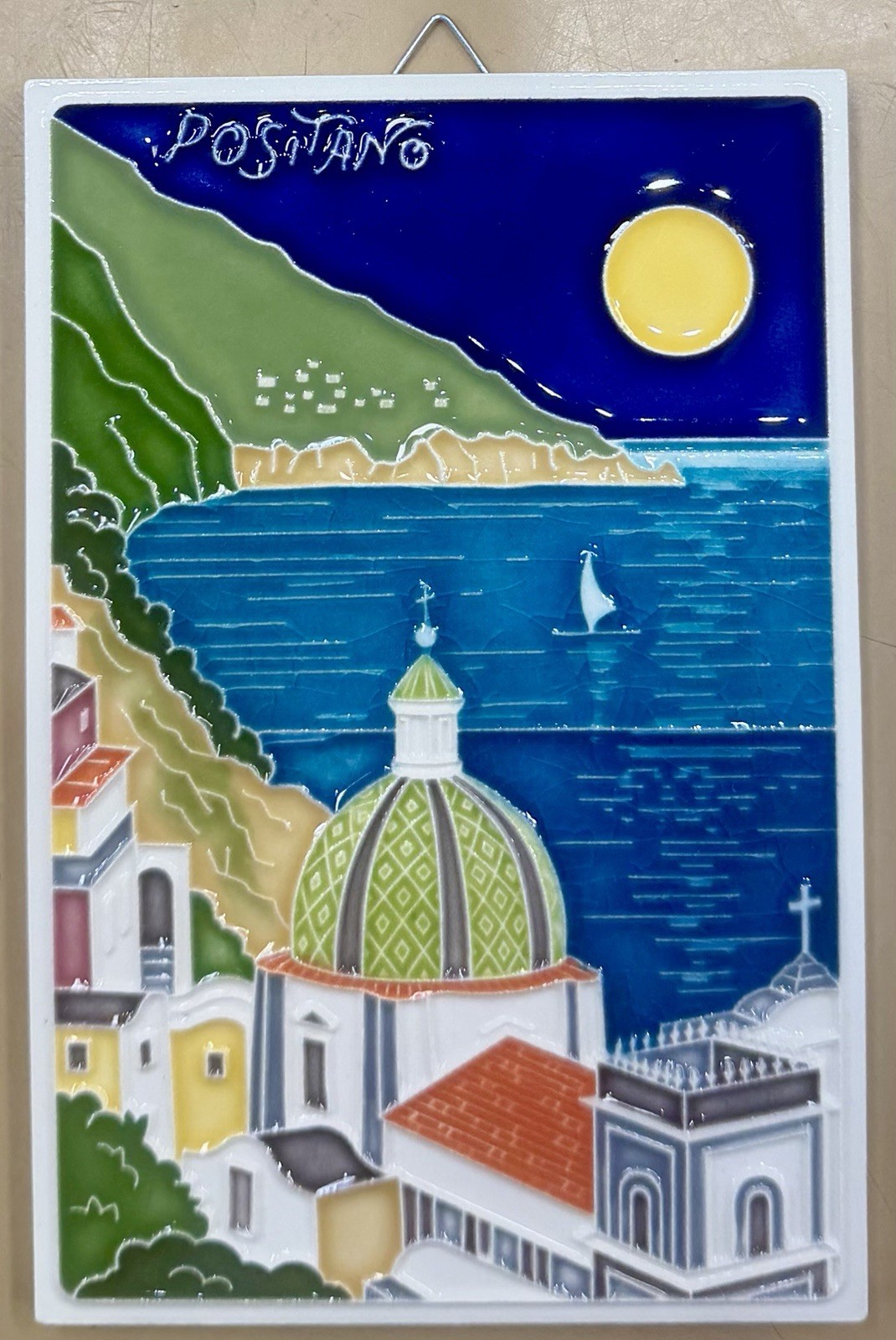 Vietri Ceramics 6×4’’ Positano Tile Made/painted by hand in Italy