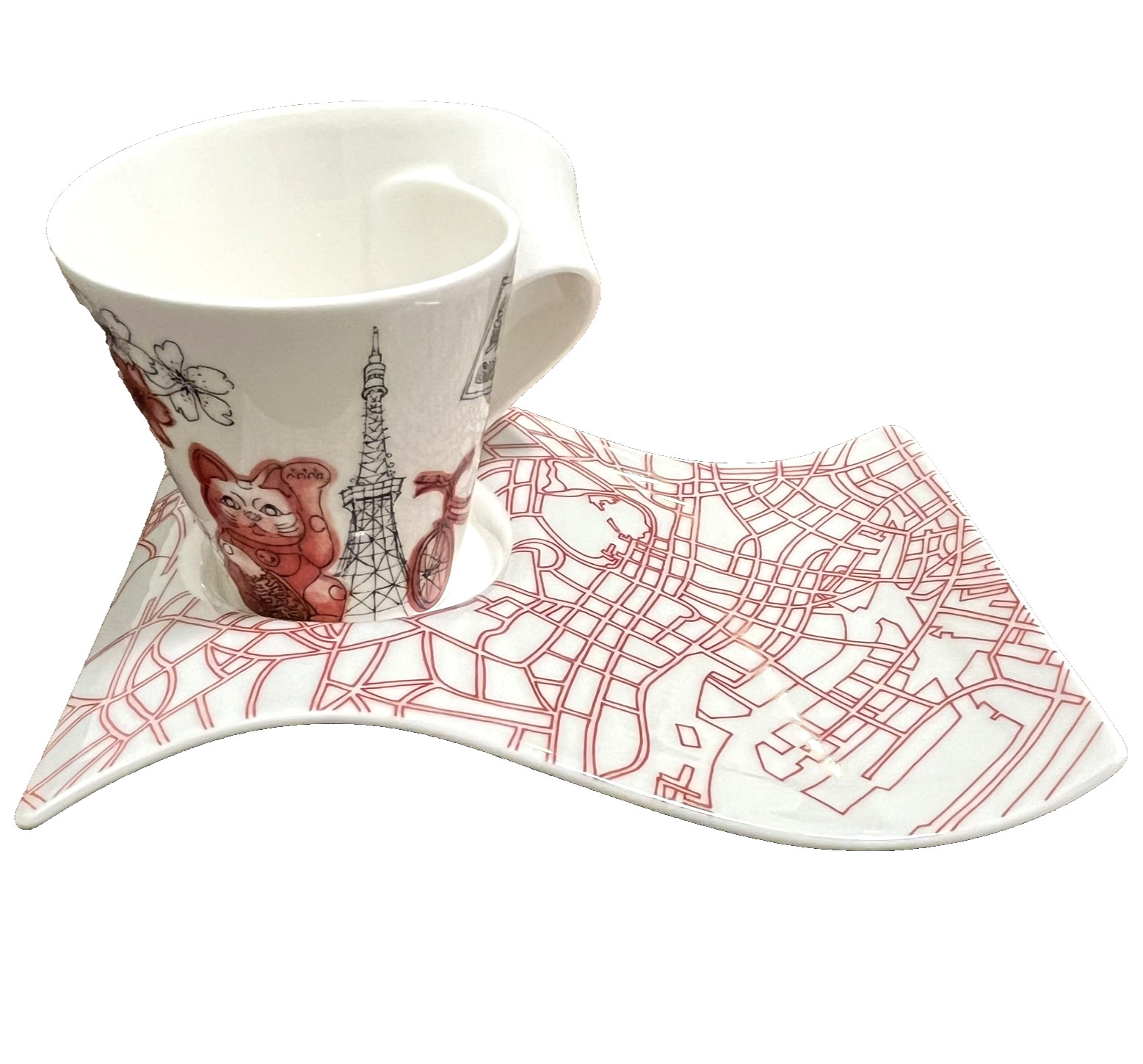 Villeroy & Boch Mug Plate Set New Wave Tokyo Deadstock Not Used