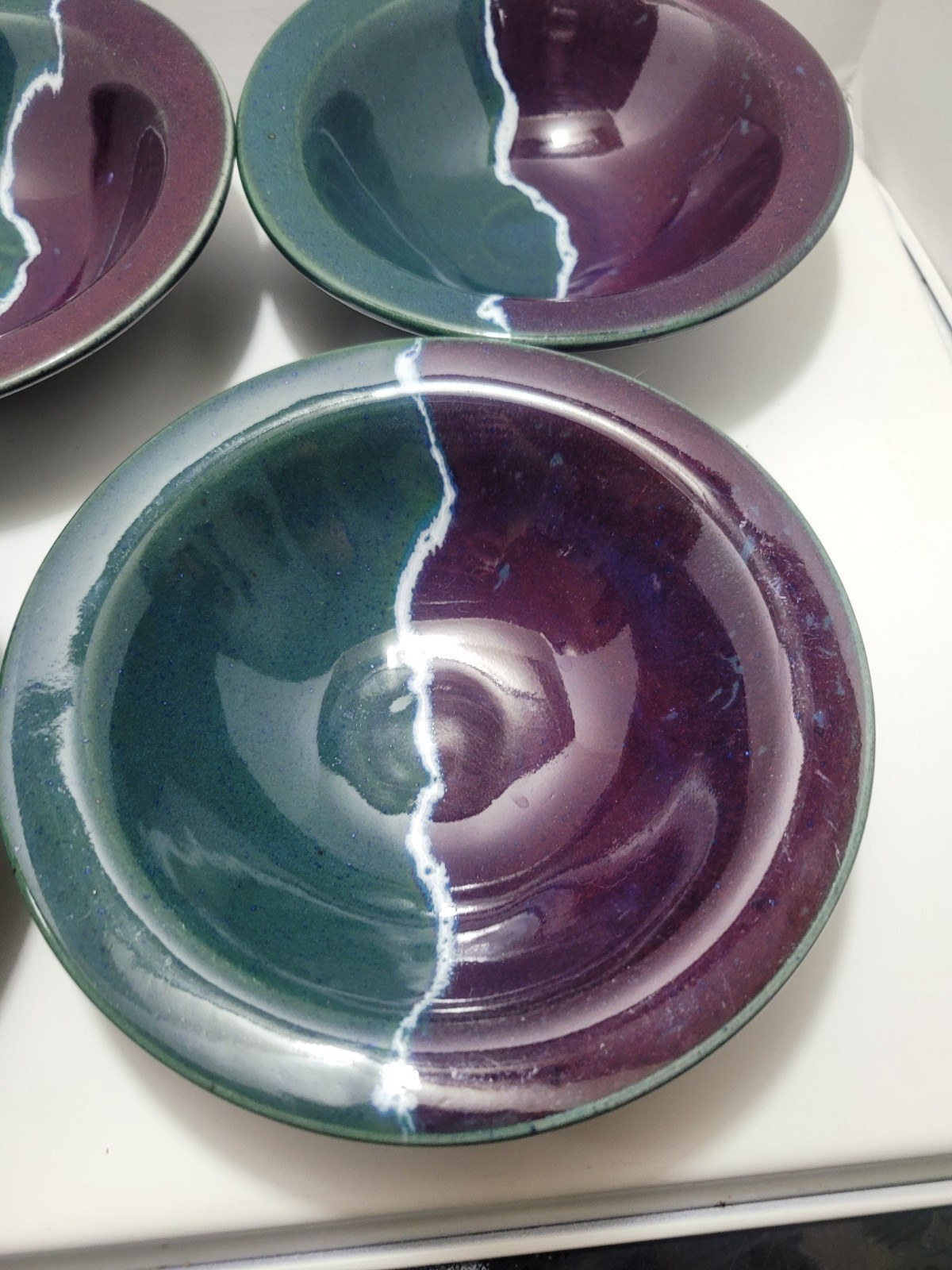 Set Of 4 Studio Pottery 7″ Bowls by Renowned Artist Bill Stewart North Carolina
