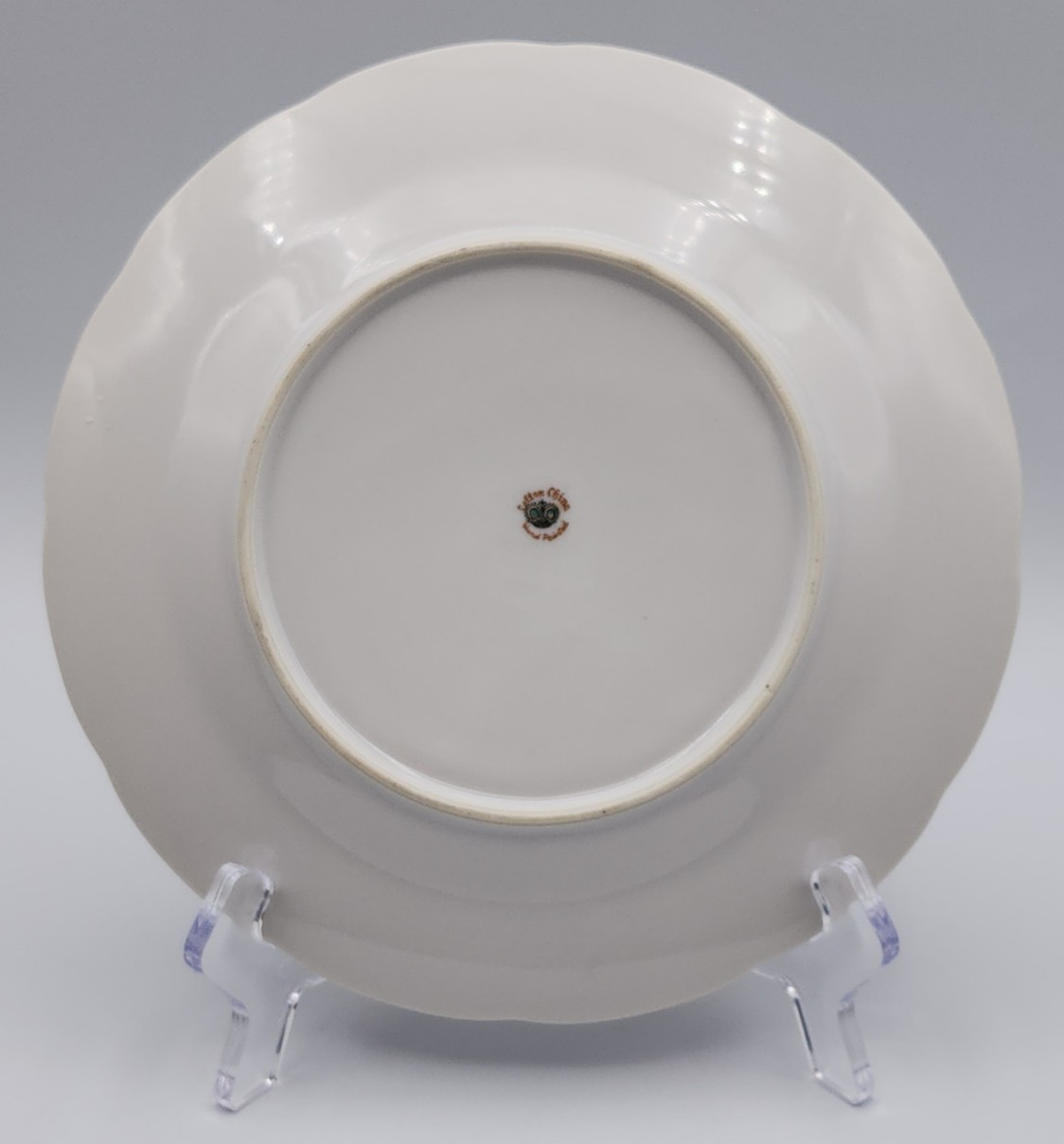 Lefton Elegant Rose Hand Painted Salad Plates ca 8 1/4″ Diameter Set of 6