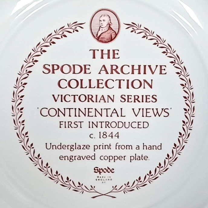 Spode Archive Collection Victorian Series Red 10.5″ Plate Continental Views