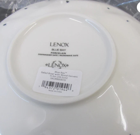Lenox Blue Bay 11 3/4 INCH WIDTH BY 3 1/2 IN HEIGHT SALAD SERVING BOWLS