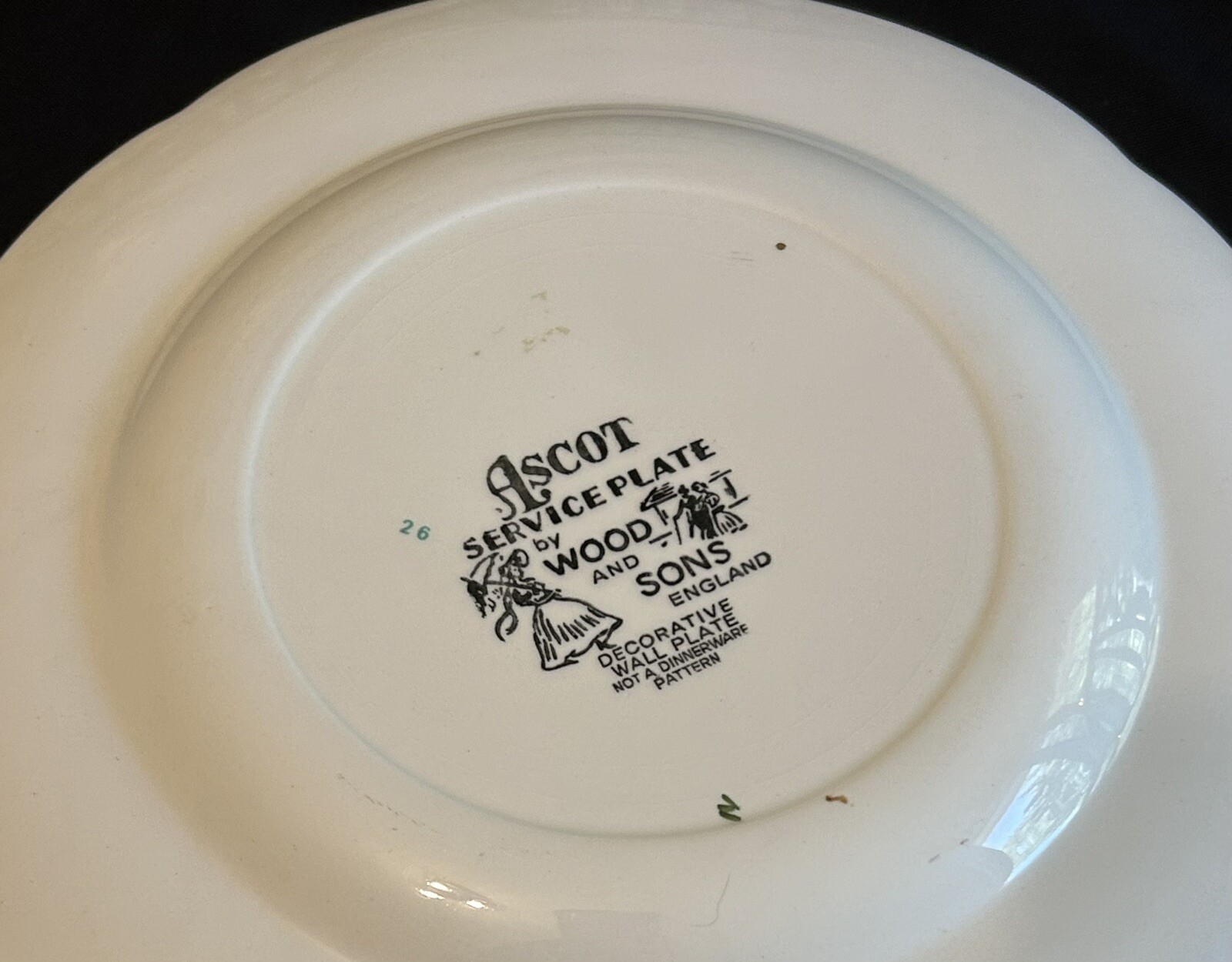 3 Vintage ASCORT SERVICE CHARGER WALL PLATES VILLAGE SCENE Wood & Sons England