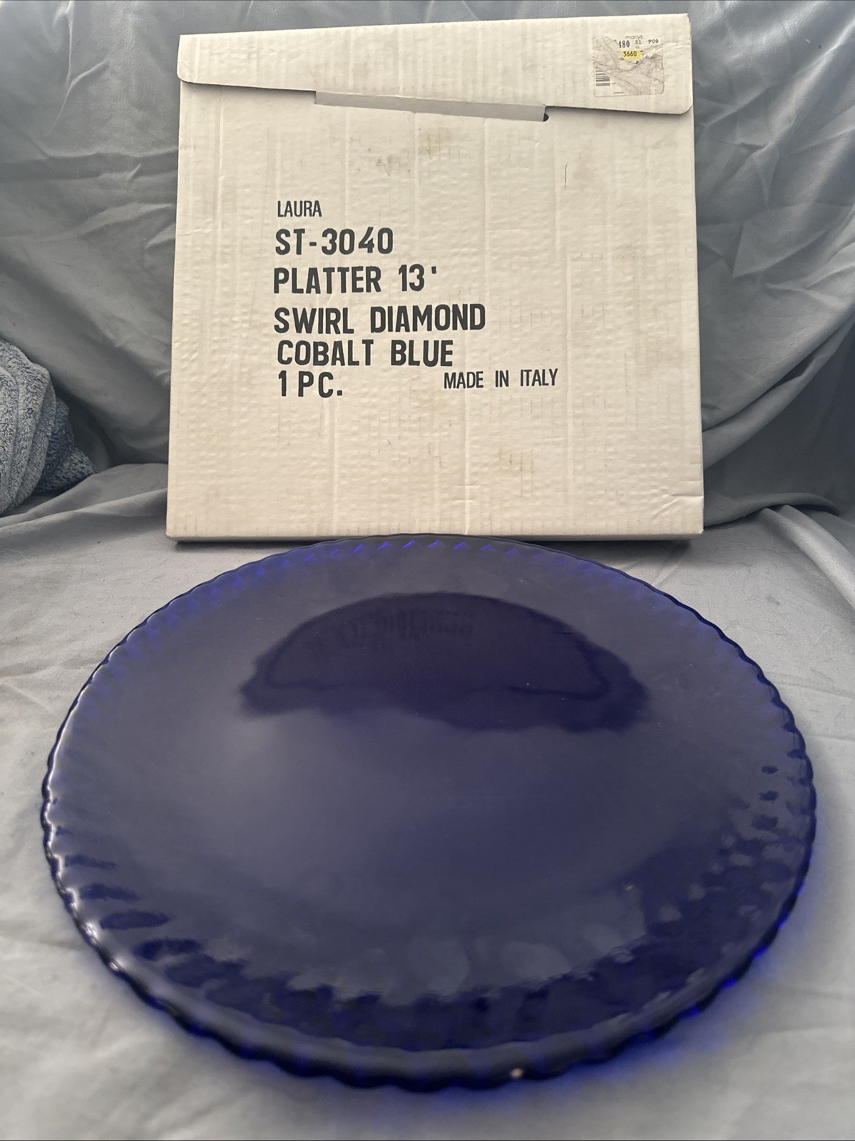Laura Platter 13’ Swirl Diamond Cobalt Blue