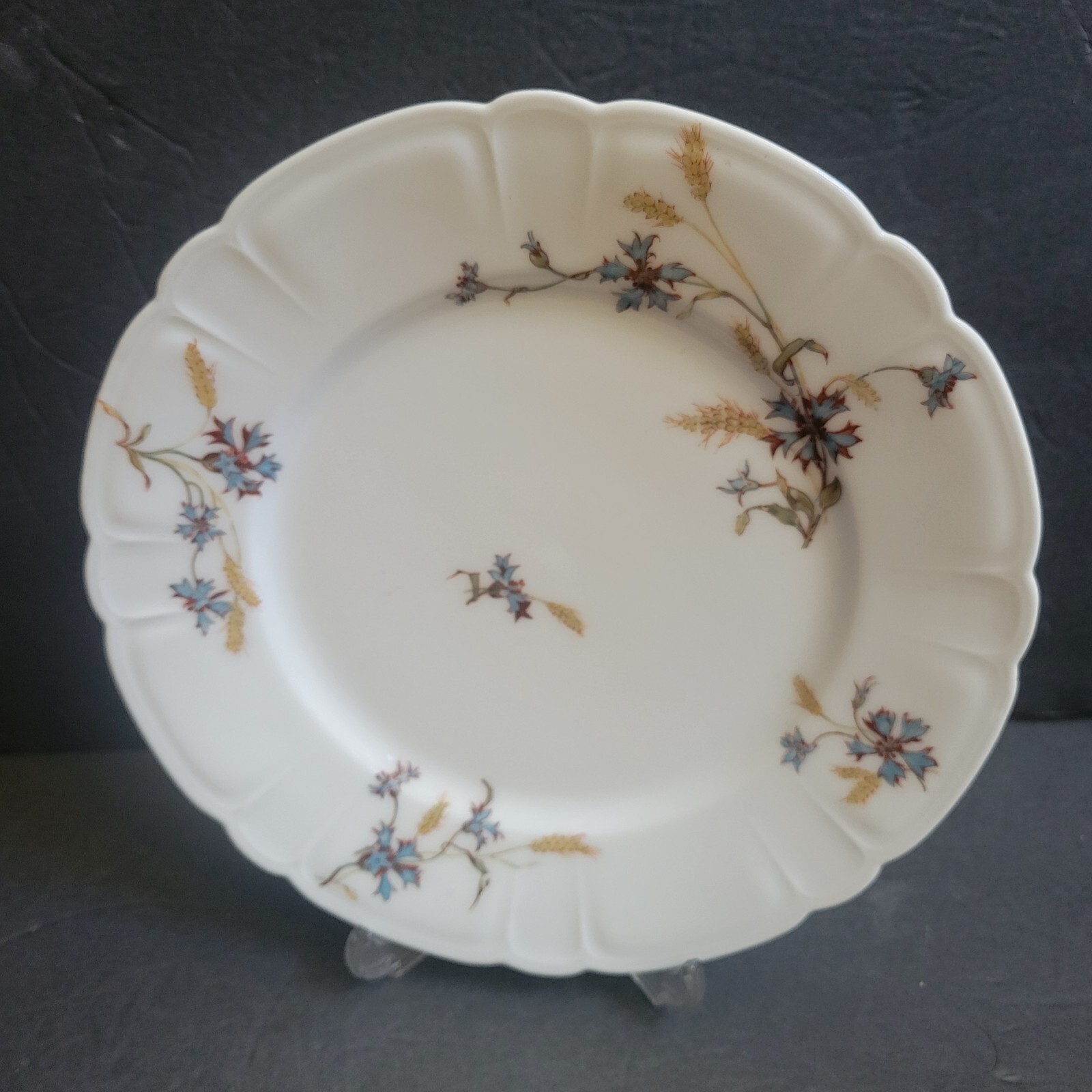 Set of 7 Haviland Limoges Schleiger 73 Blue Cornflower Salad Plates NEW