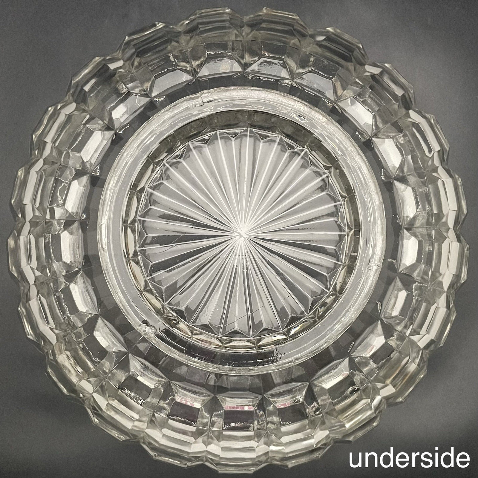 Tiffin Square Diamonds Beveled Block Waffle 25pc Glass Punch Bowl Set c1950s USA