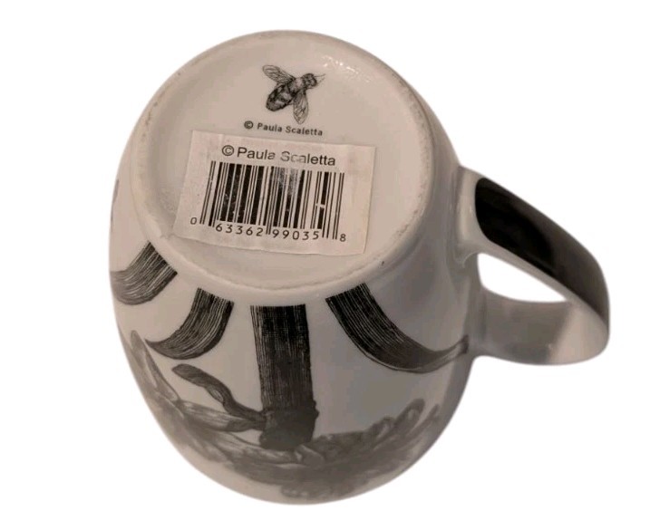 Paula Scaletta Porcelain Coffee Mug Flowers & Bees Black And White Germany