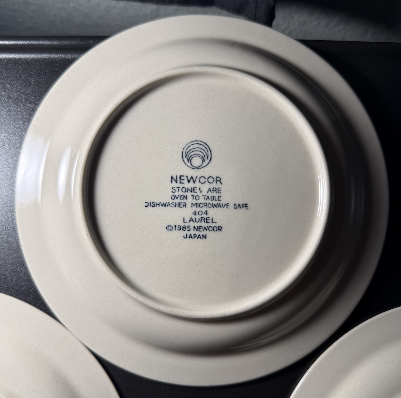 3pc plate set Newcor Stoneware “Laurel” Pattern 404 Japan 1985 Dinner