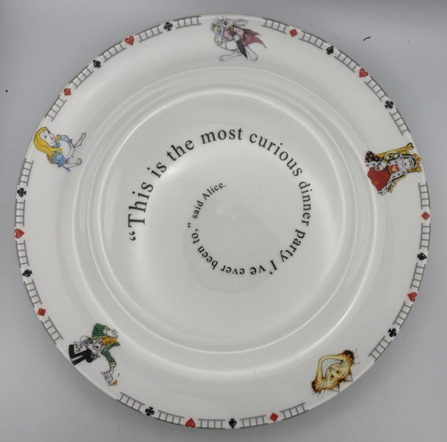 Paul Cardew Alice in Wonderland Cafe 2 Dinner 4 Salad Plate 2 Wide Rim Bowl 2010