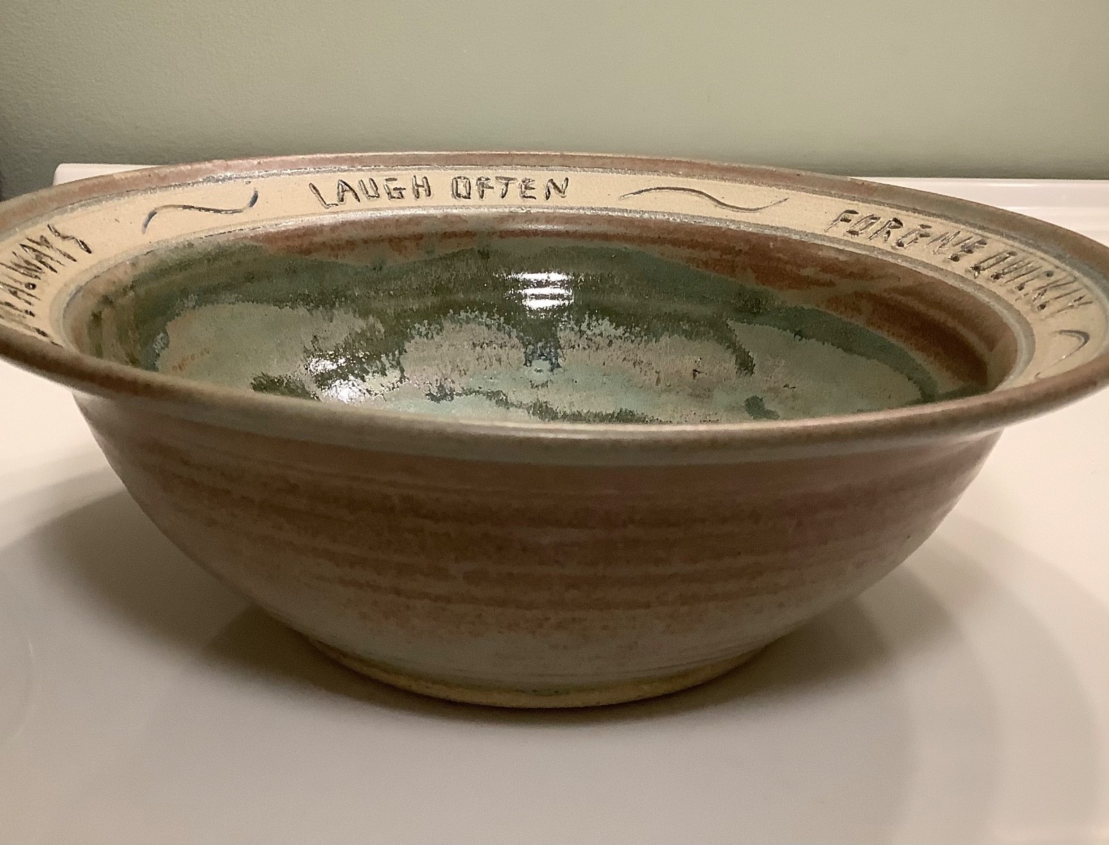 Bryan Becker Clay Werks Studio Pottery Blessings Bowl Gift Home Decor 8.25″