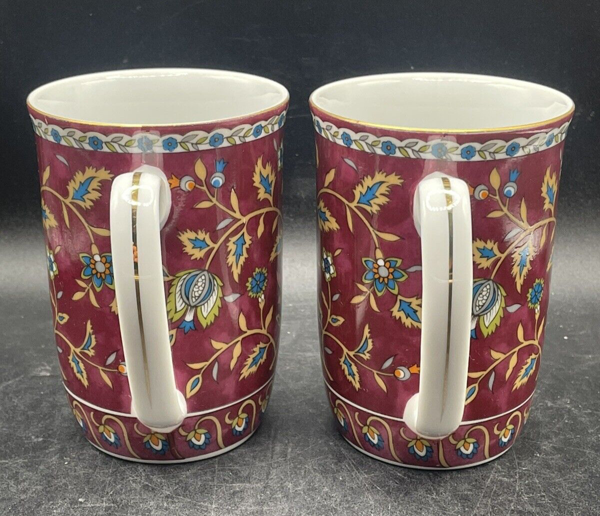 Takahashi Silk Road Hand Decorated Set of 2 Coffee/Tea Cups 1983 San Francisco