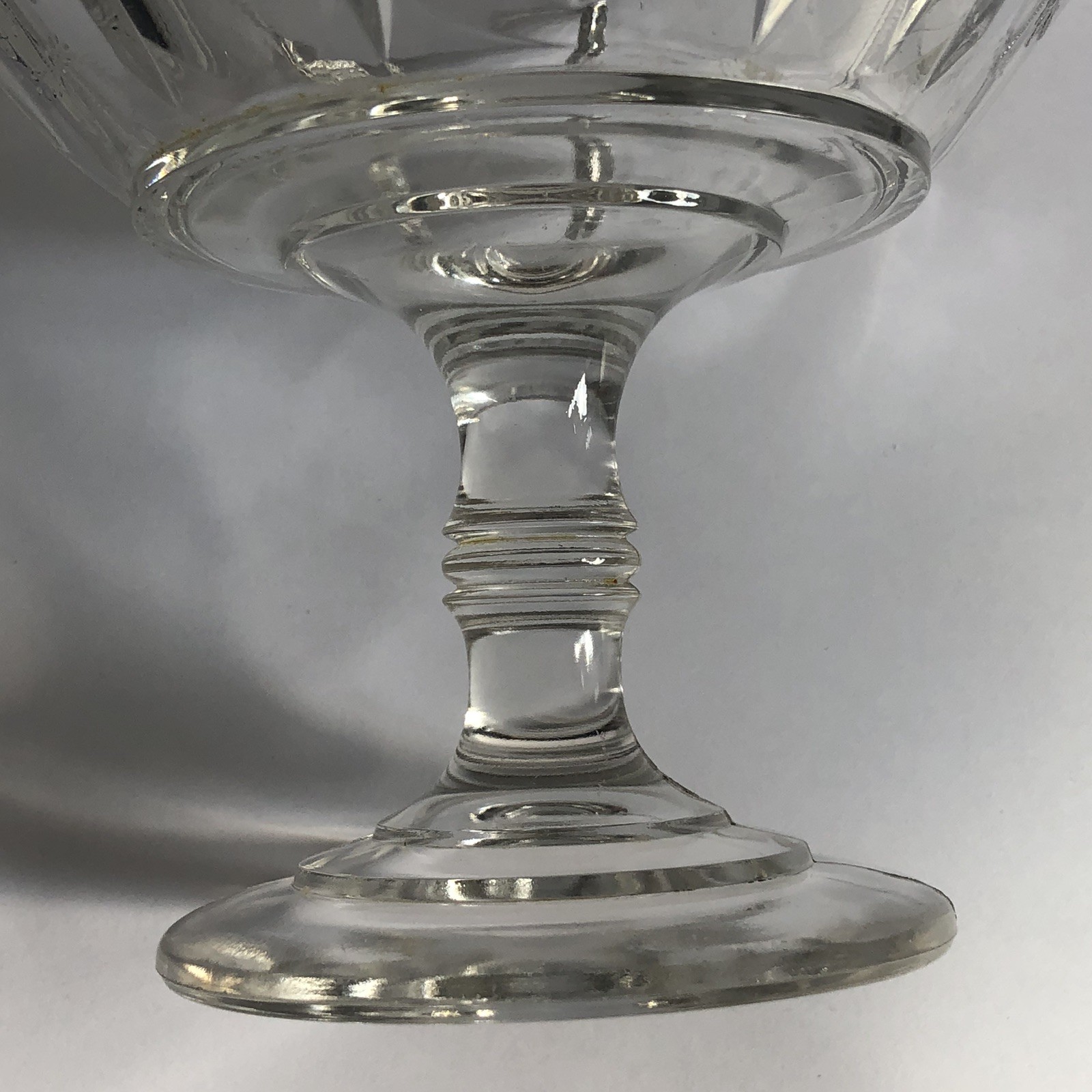 Bryce Higbee Indian Tree Paneled Glass Pedestal Compote 5.5″ EAPG Sprig Pattern