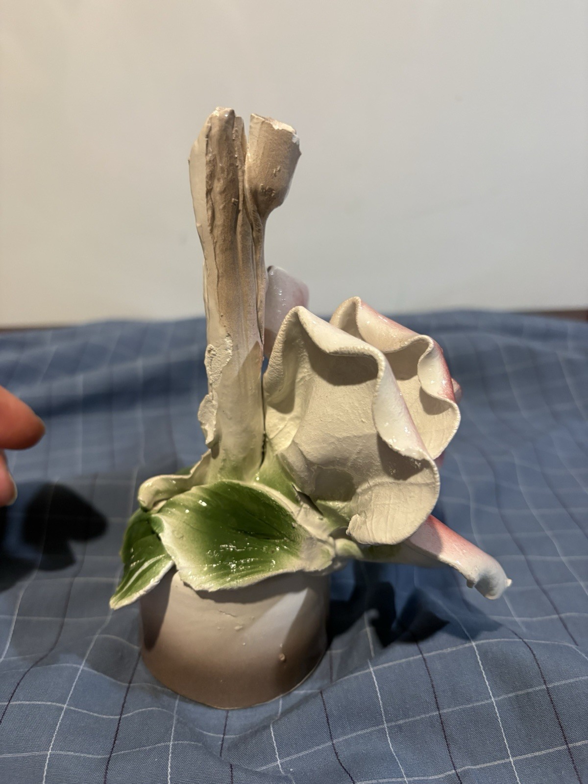 4 Vintage 1920’s Italian Capodimonte Flowers Roses Handmade In Italy