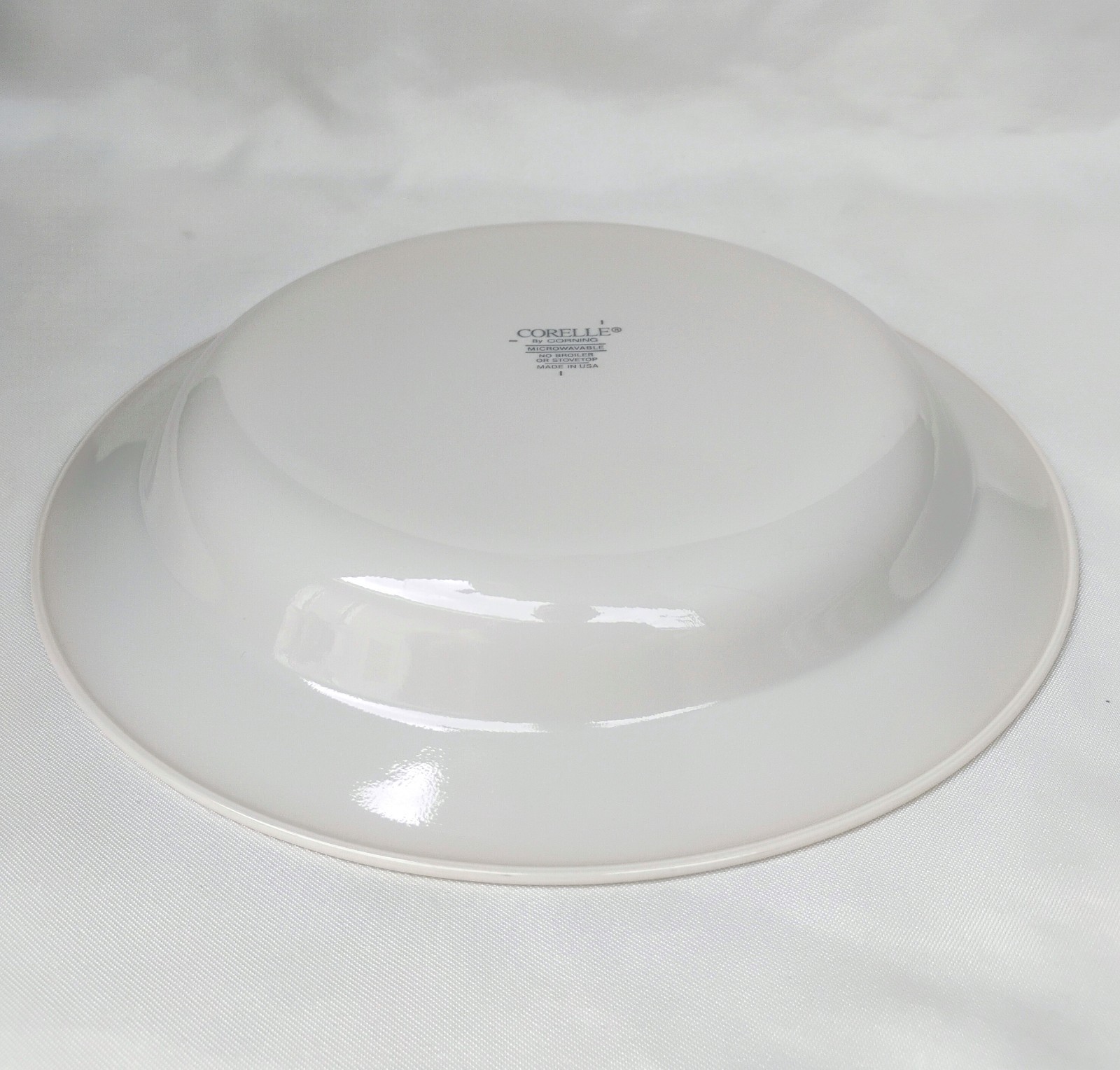 Corelle FARM FRESH Sandstone 15-oz Flat Rim Soup BOWL Green Gingham Jam Apples