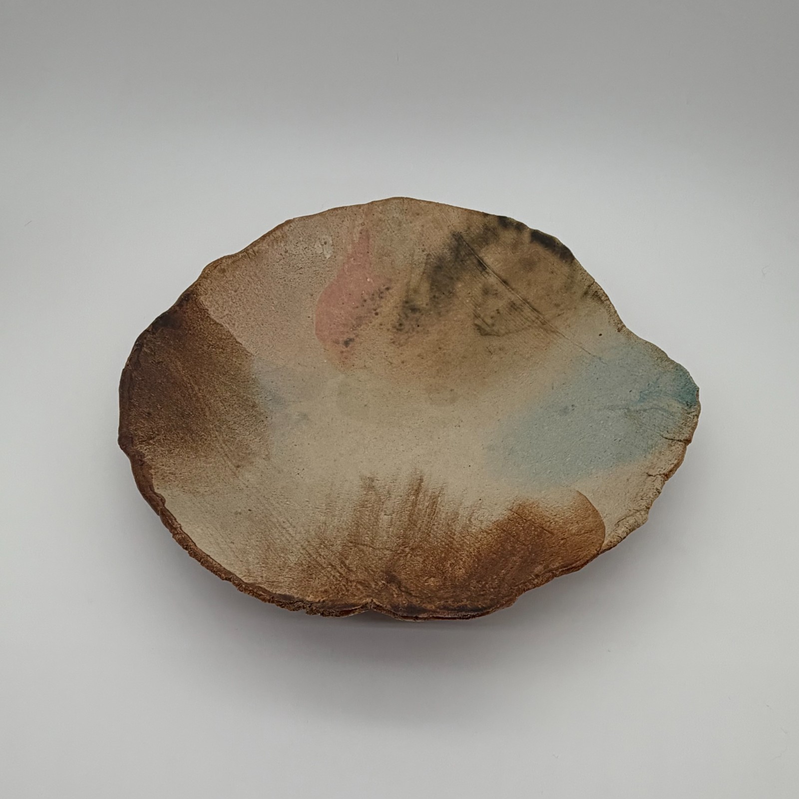 Lise Jonas Denmark Signed Studio Pottery Stoneware Bowl 16” Danish Modern