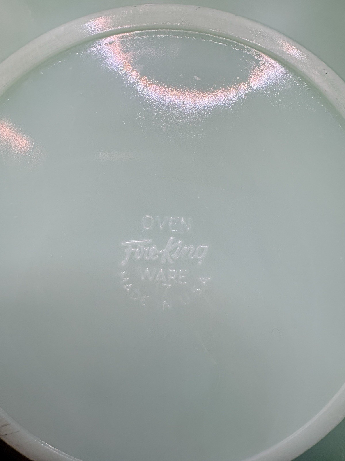 4 Fire King Jadeite Jane Ray Salad Plates 8” Mixed Marks 1 Chipped Vintage