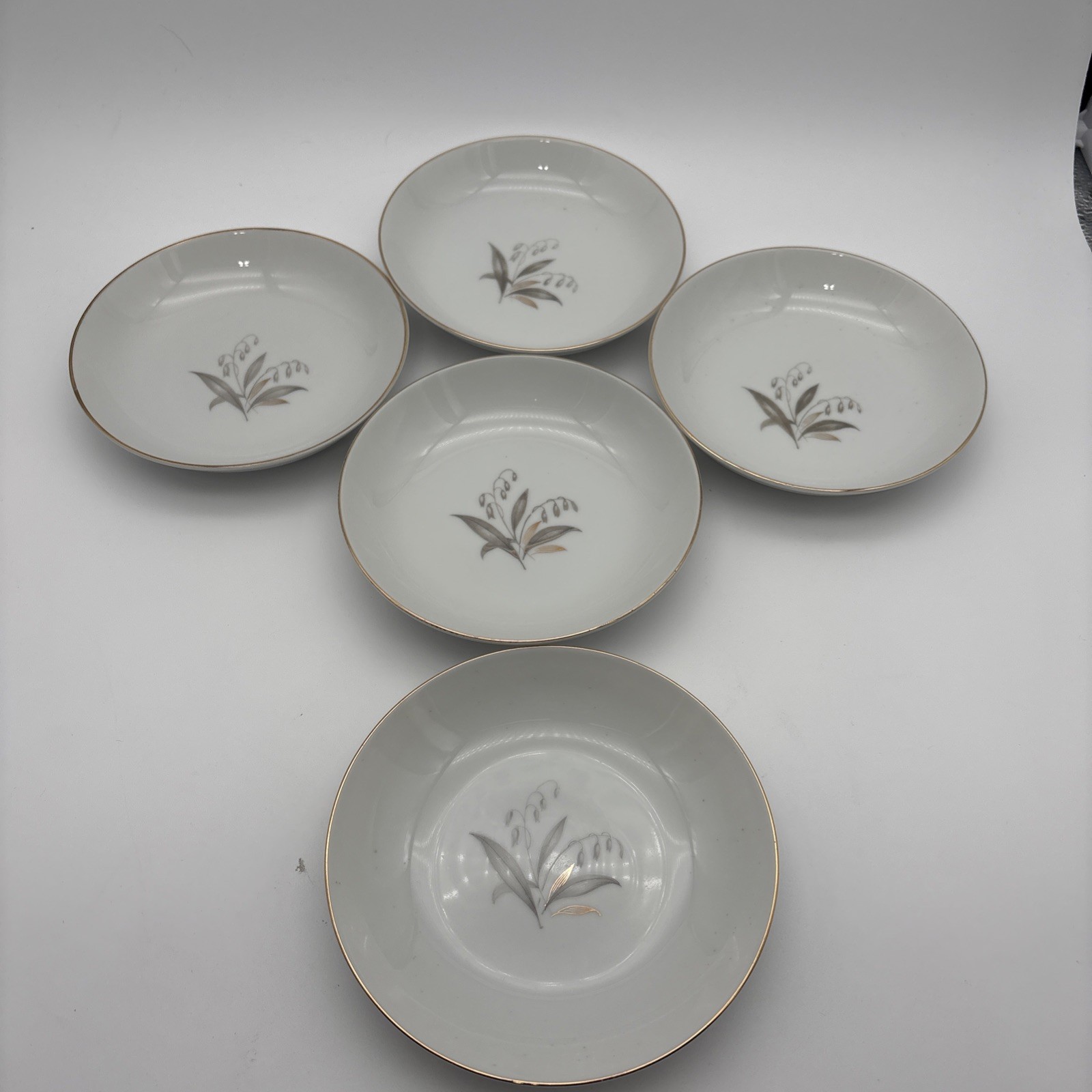 Set Of 5 Kaysons Fine China Japan 1961 Golden Rhapsody 5 1/2” Dessert Bowl Vtg