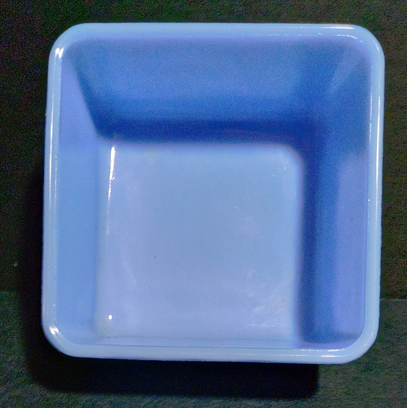 Jeannette Glass Delphite Blue Square Refrigerator Covered Dish Vintage