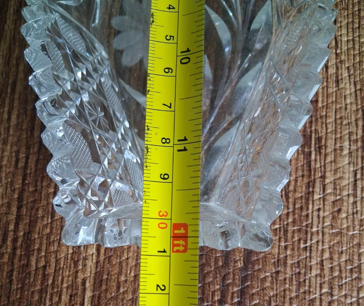 American Brilliant Period Cut Glass Crystal Celery Dish 12″ X 4.5″ Vintage