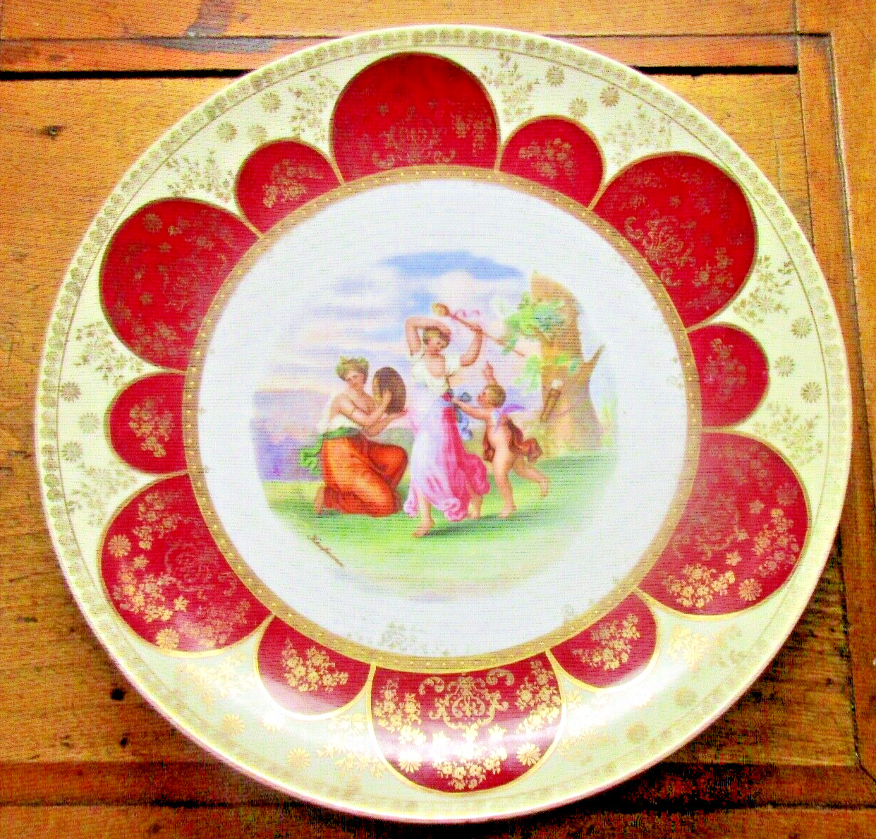 ANTIQUE SIGNED * ANGELIKA KAUFFMANN, ROYAL VIENNA STYLE PLATE 1880’s * BEEHIVE