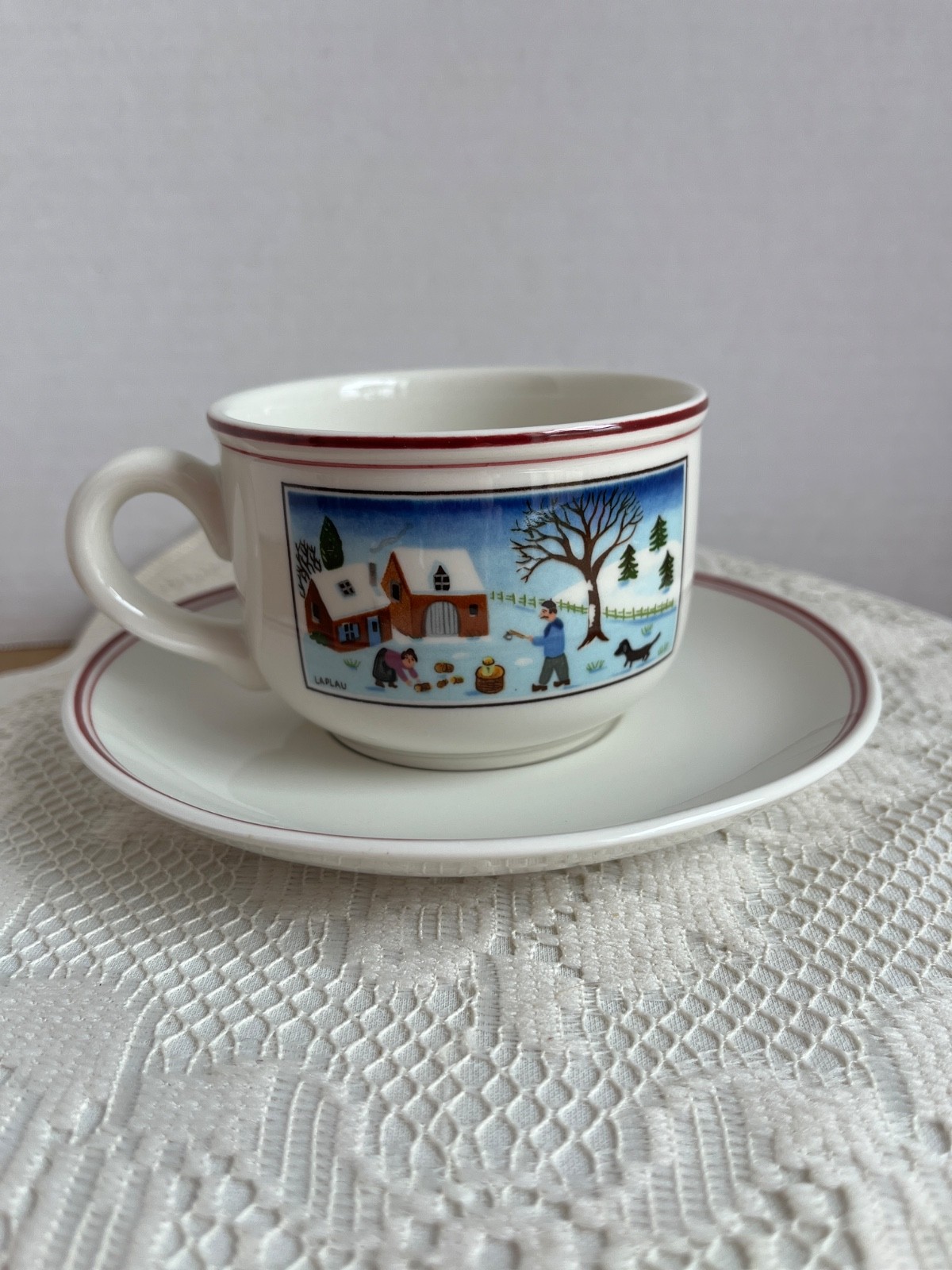 Villeroy Boch Naif Christmas Cup Saucer Gerald Laplau Luxembourg