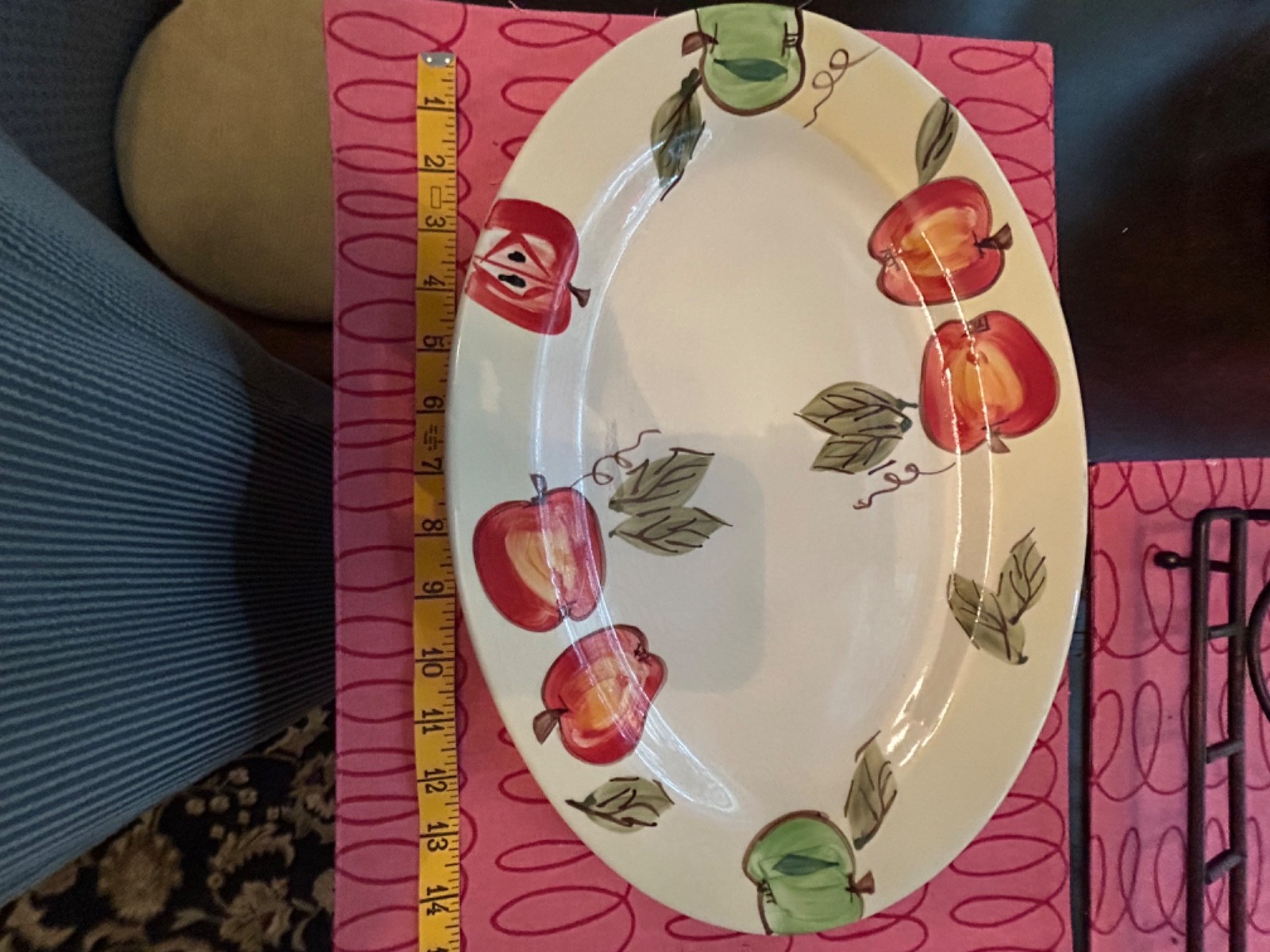 Vtg Platter With Apples And Flowers 10×14 Orchard Harmony. Perfect😊