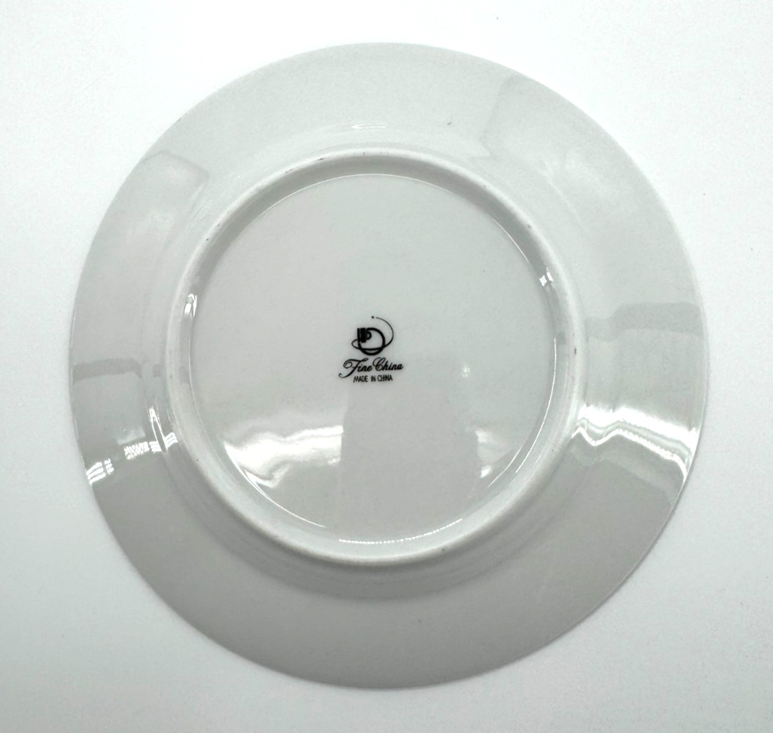6 Silverie Fine China Sapphire Salad Plates 7.5″ Floral Discontinued Vintage