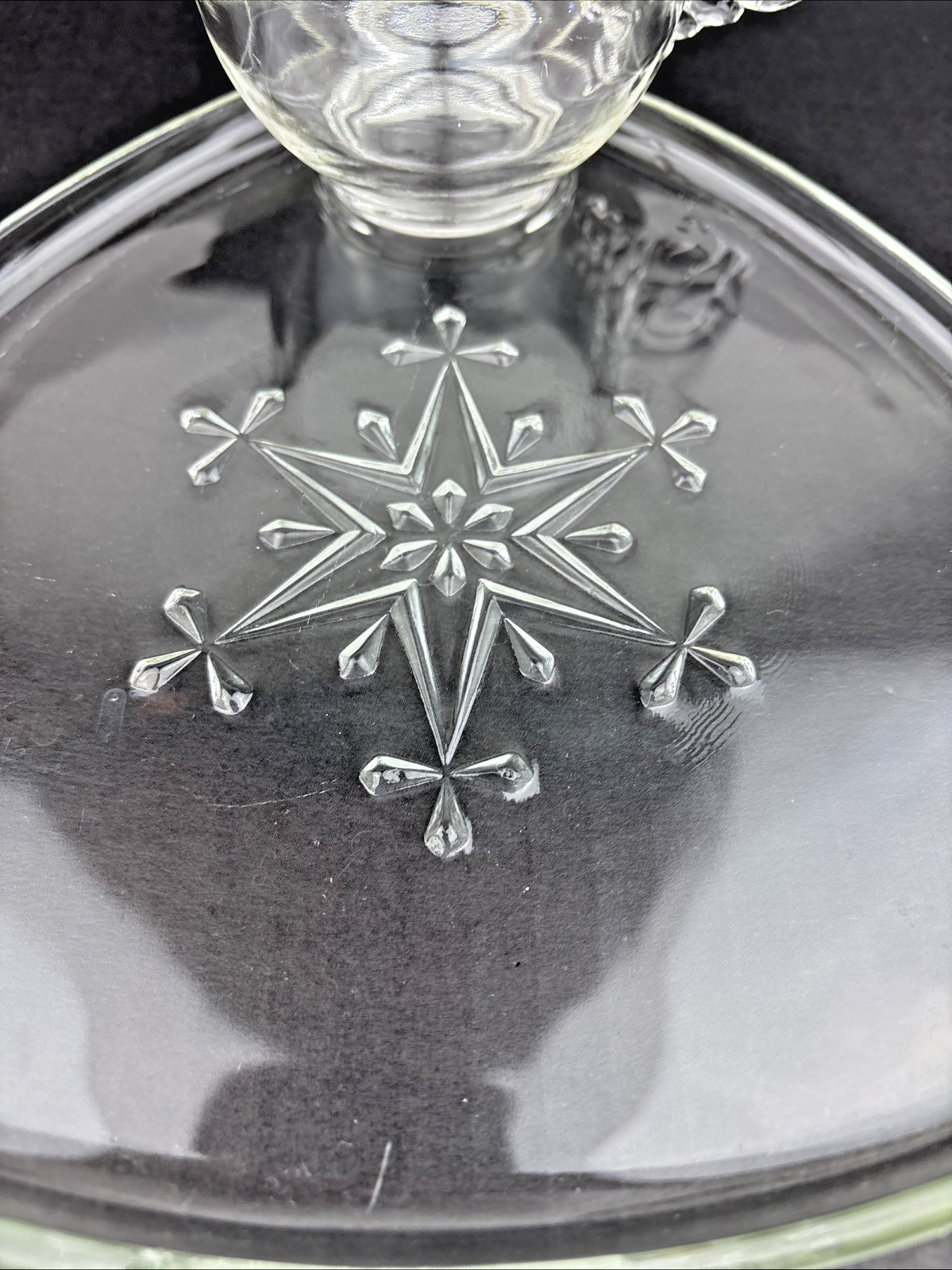 1950s Indiana Glass Snowflake Snack Set 6 Plates & 6 cups~12pc Smart Set ~MINT