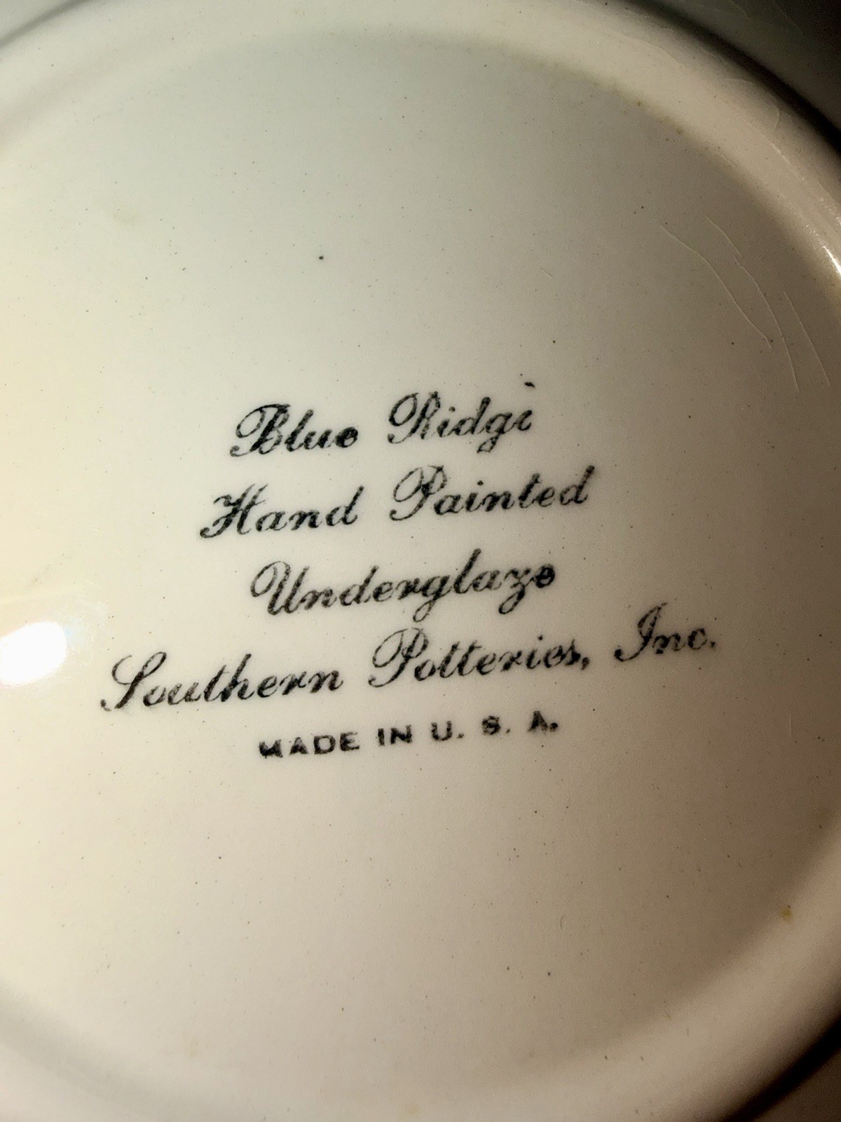 VTG Blue Ridge Pottery Bluebell Bouquet Plate 6″ Dessert Hand Painted USA EUC