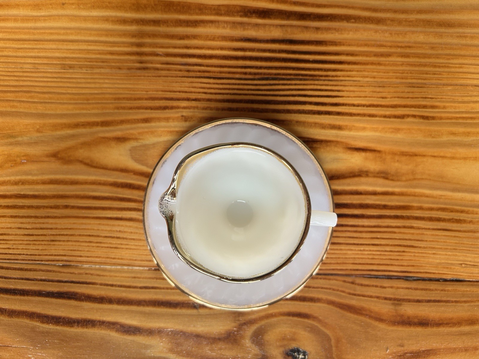 2-PC Vintage Fire King Milk Glass Creamer Pitcher & Saucer Plate Ovenware USA