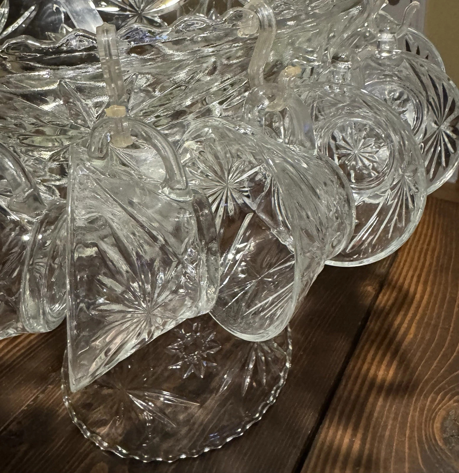 Vintage Anchor Hocking “Star of David” 15 piece punch bowl set. Includes 12 Cups