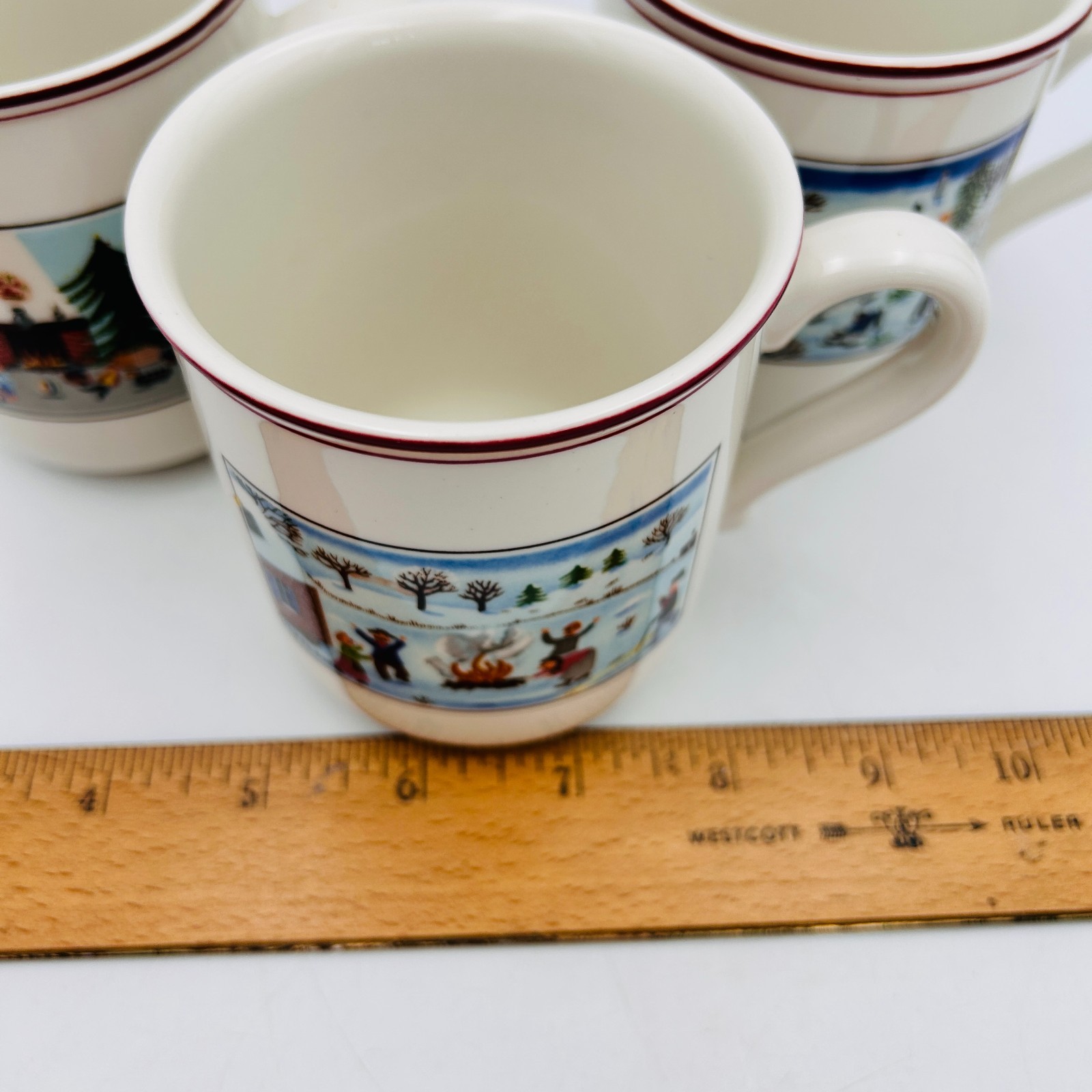 Villeroy & Boch Naif Christmas Mugs Set of 3 Germany Laplau Folk Art Holiday