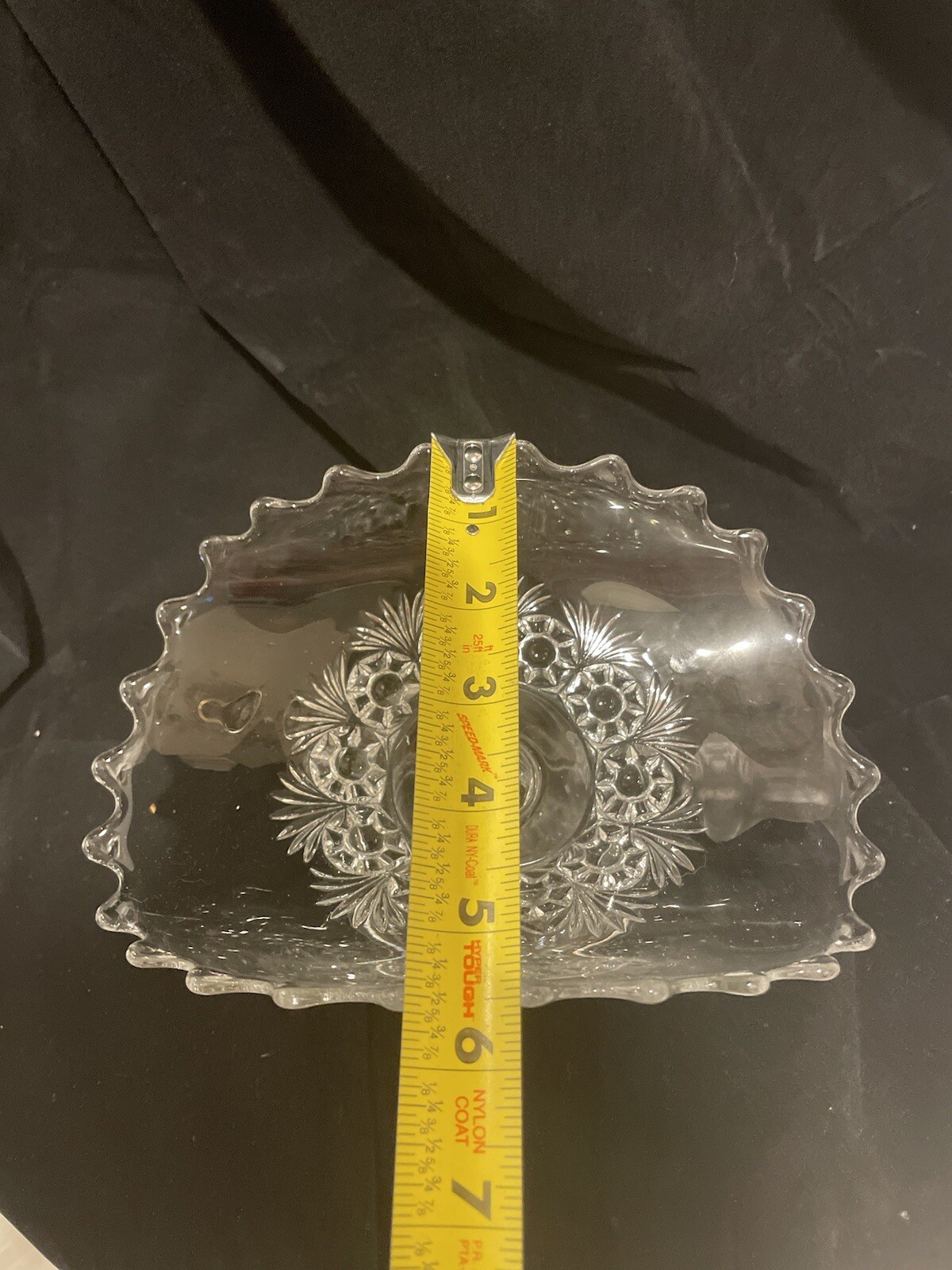 Bryce Higbee CHARM Rosette and Palms Banana Stand Clear Glass 6” Tall