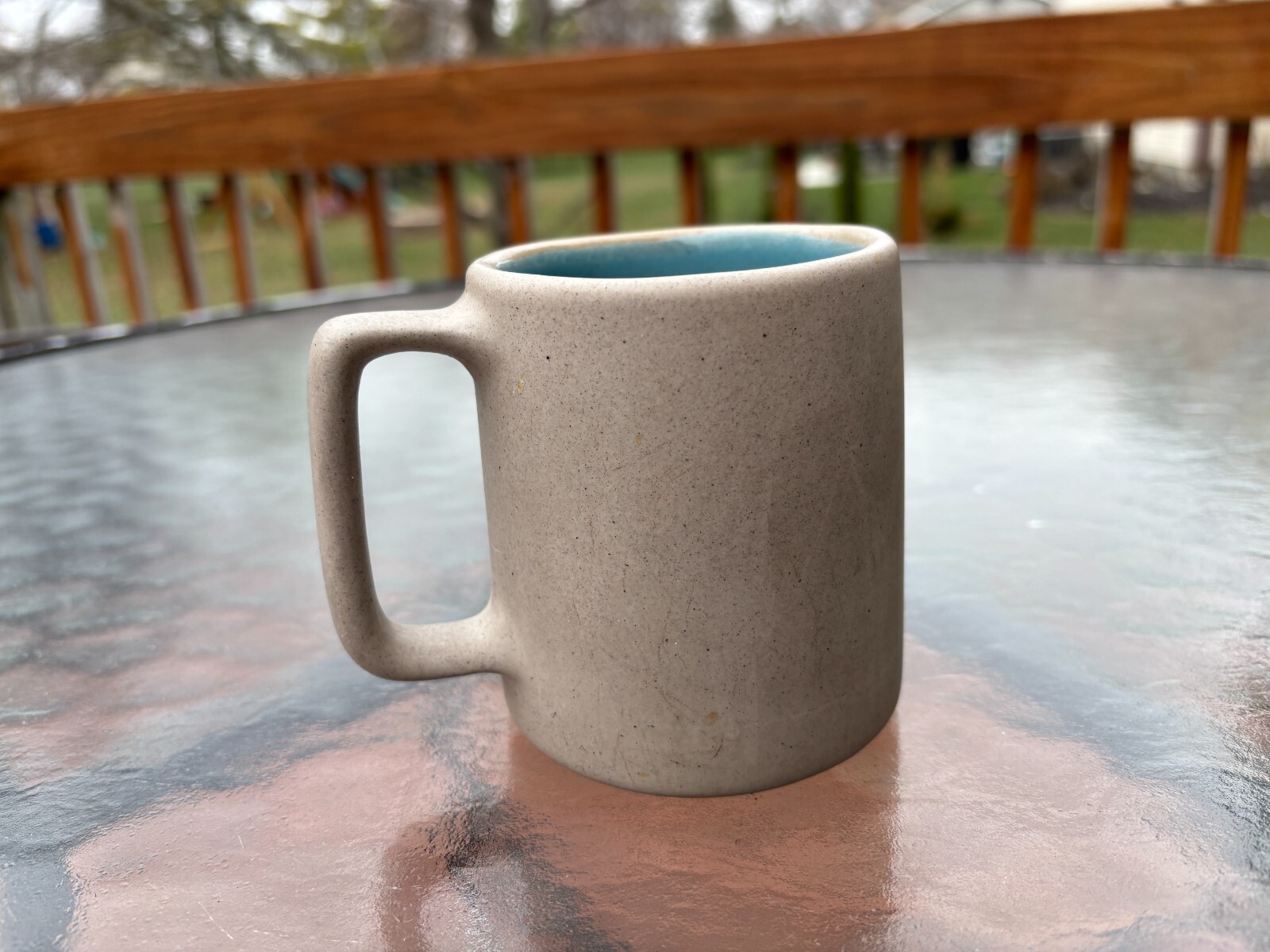 Pigeon Forge Pottery Pi Beta Phi Sorority Mug Gray Blue made in Tennessee