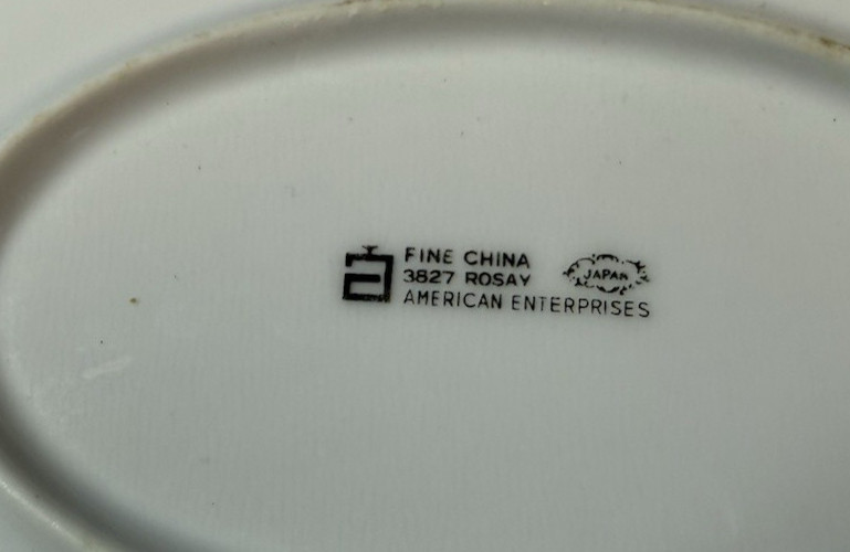 American Enterprises 14″ Oval Serving Platter Rosay Fine China Made in Japan