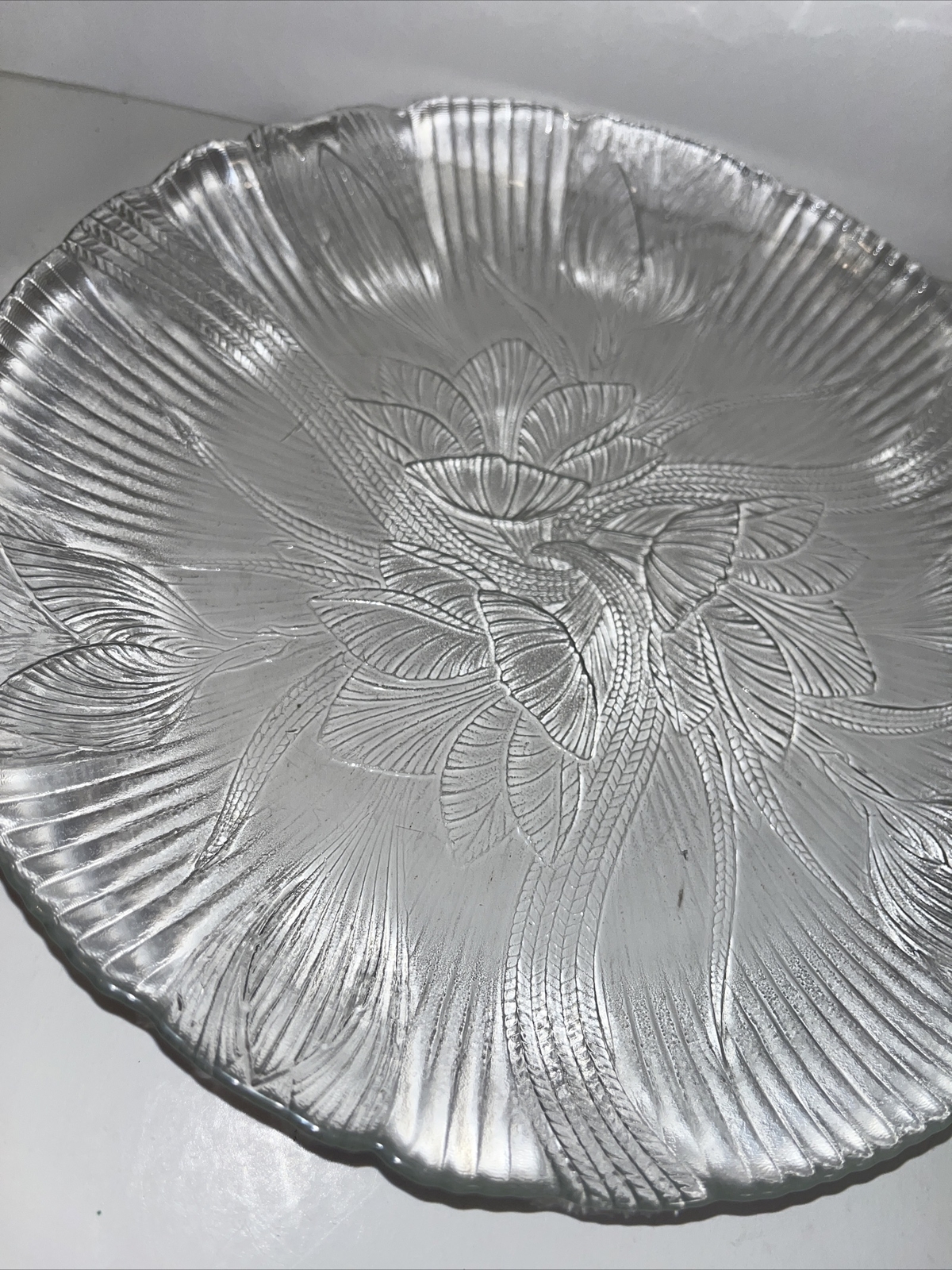Arcoroc Canterbury Glass Dessert Plates 7.5 Inches Set of 3 Vintage 3D Embossed